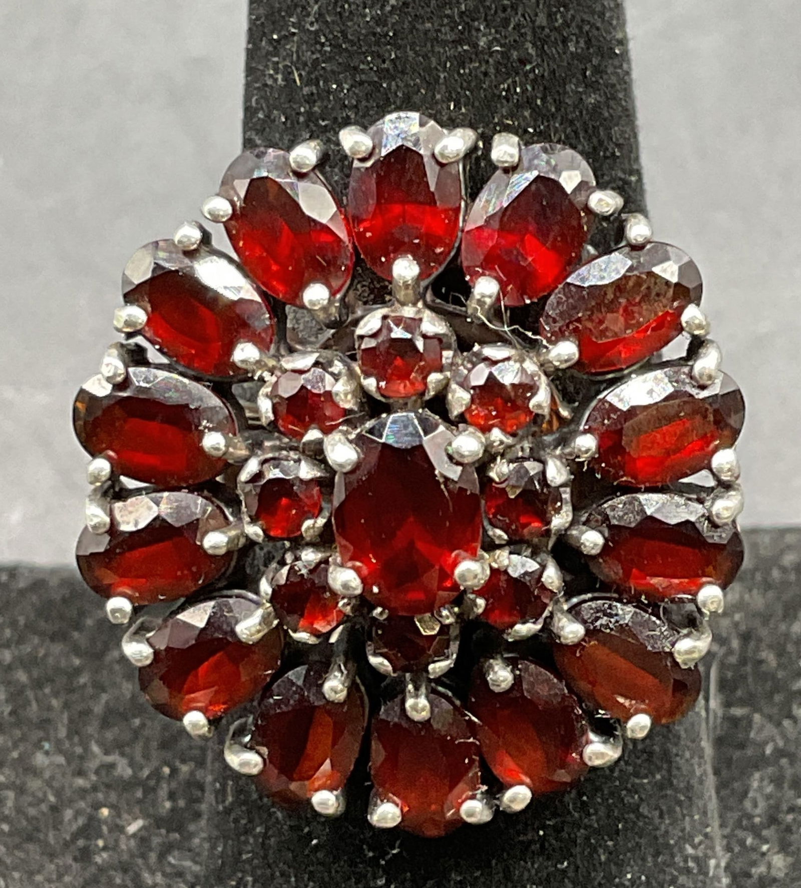 Sterling Silver Red Semiprecious Ring (1 of 6)
