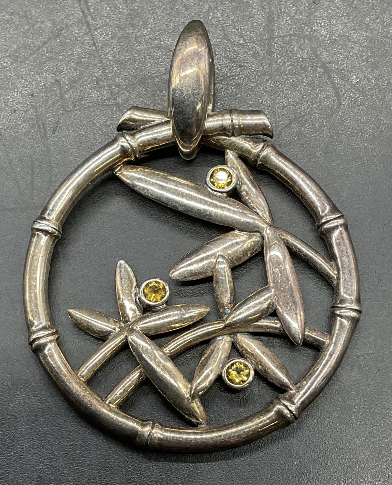 Ann King Sterling Silver Citrine Bamboo Pendant (1 of 6)