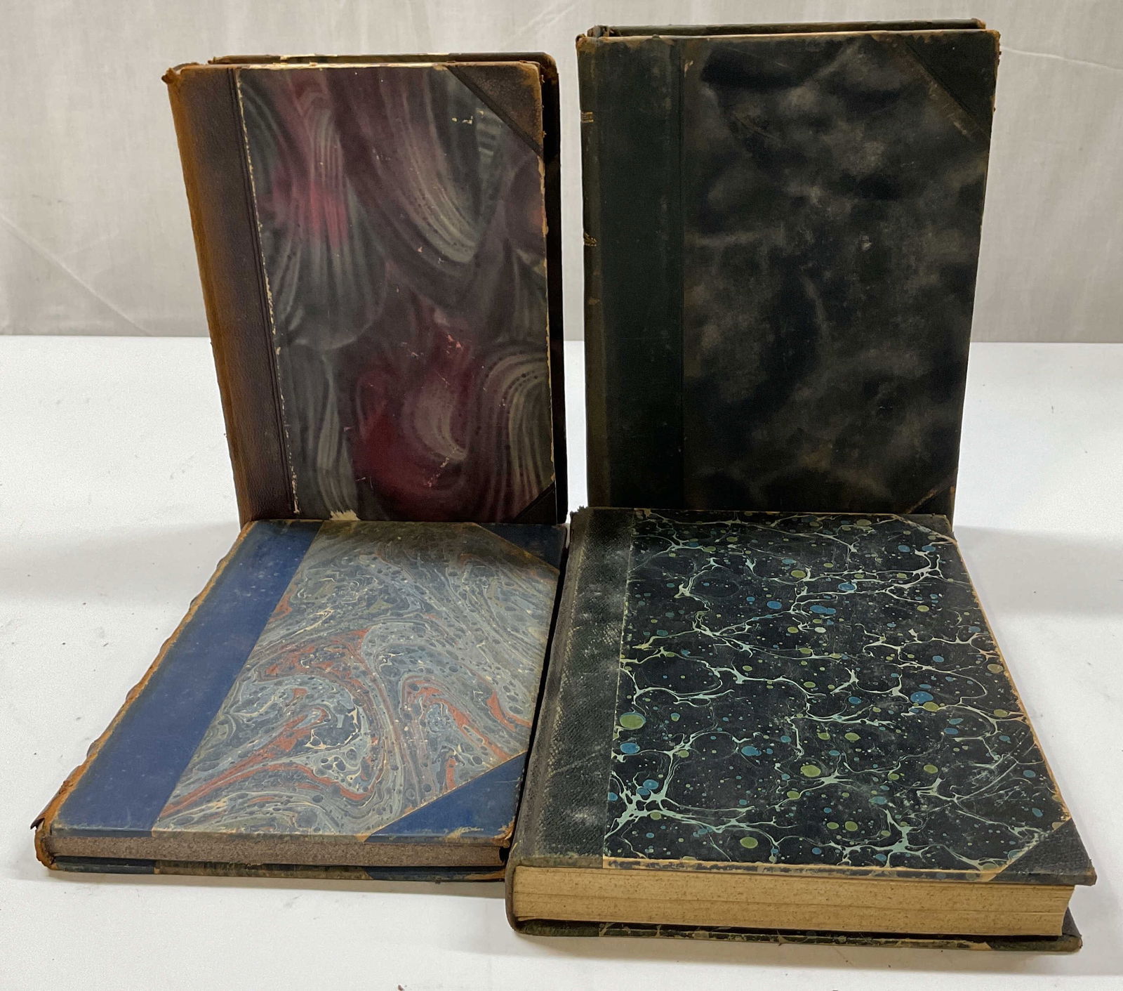 4 Antq Lthr&Gilt Illustr Bks 1800-1900s Drachmann+ (1 of 12)