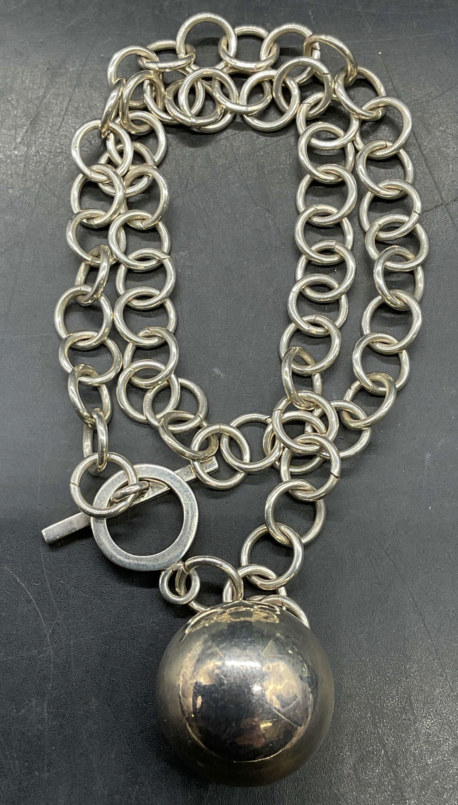 Vintage Sterling Silver Chain Pendant Necklace (1 of 6)