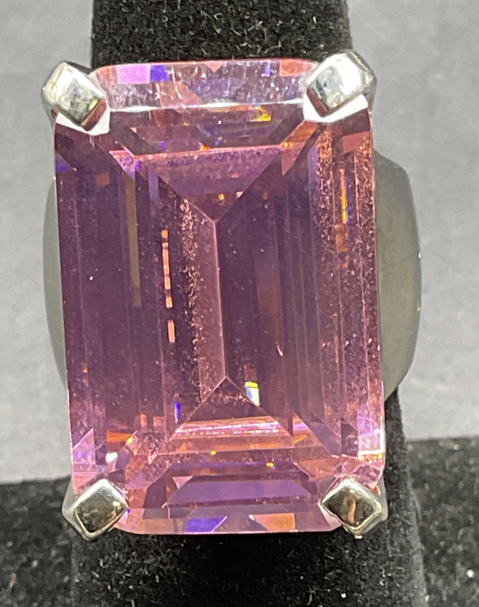 Sterling Silver Pink Semiprecious Stone Ring (1 of 6)