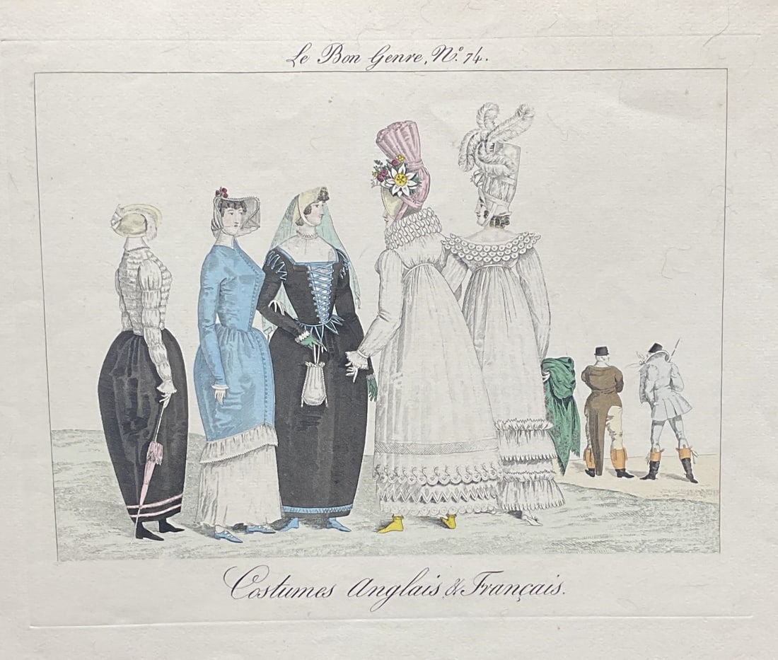 Antq Le Bon Genre French English Costume Engraving (1 of 7)