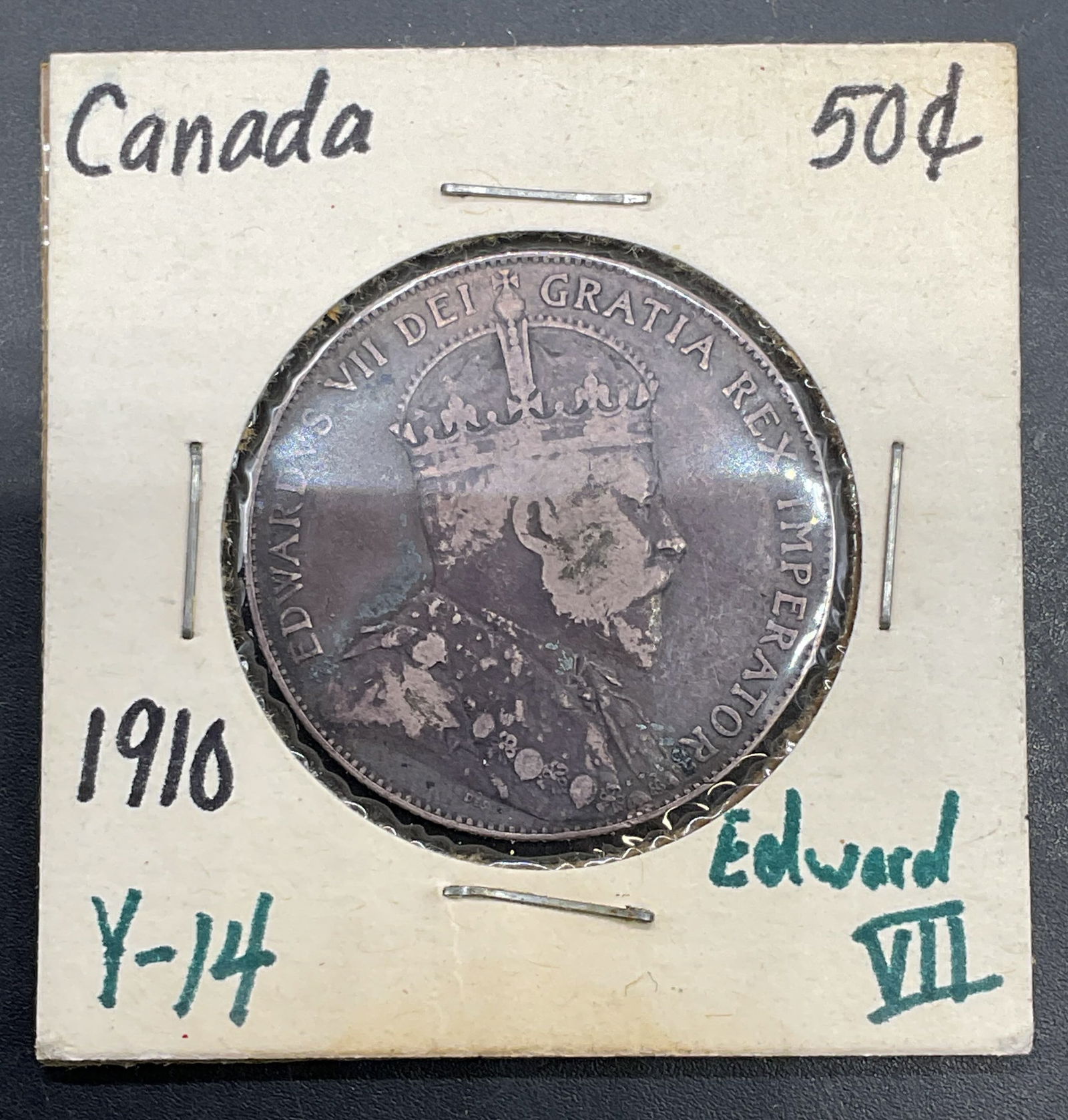 1910 Canada 50 Cent Coin, Sterling Silver (1 of 5)