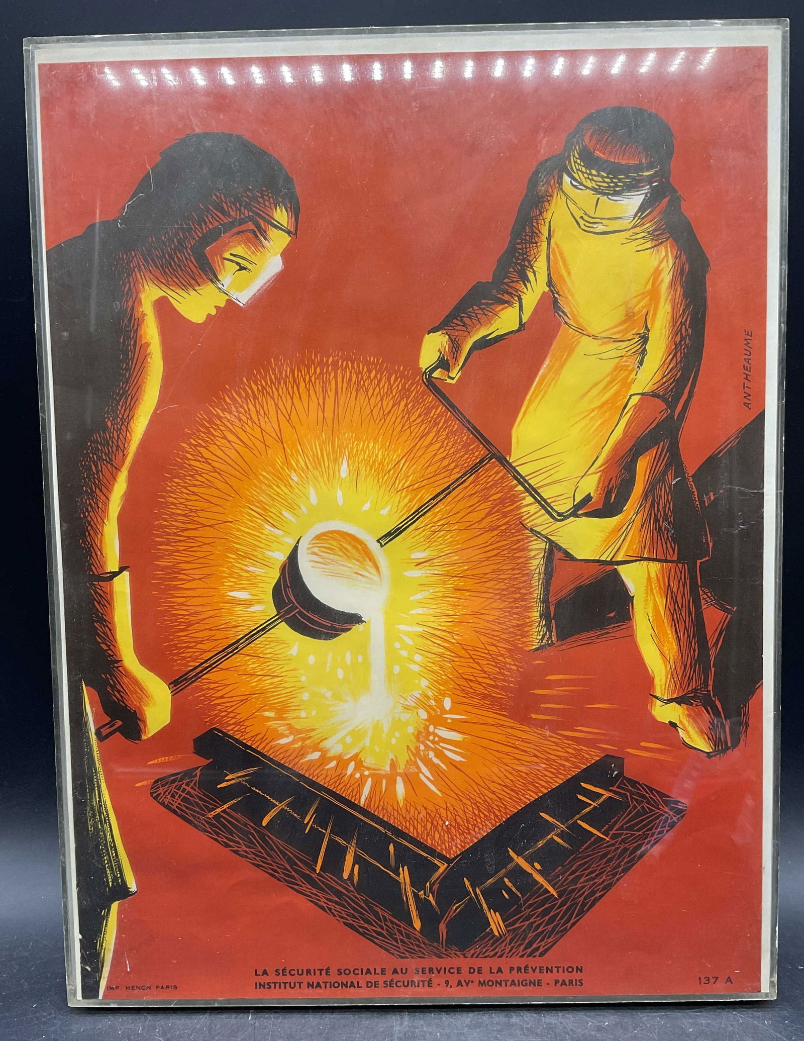 Framed 1960s French Industrial Safety Poster (1 of 6)