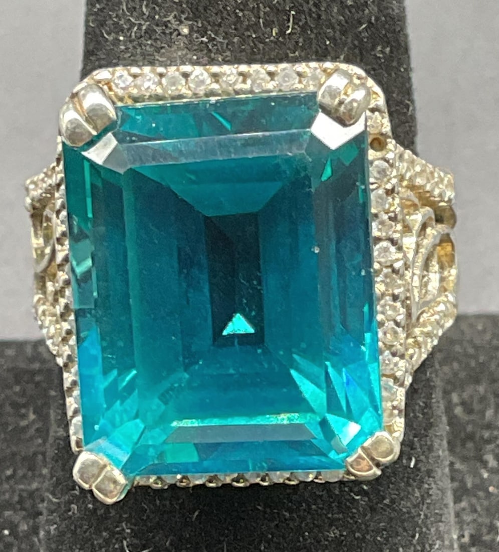 Sterling Silver Blue Semiprecious Ring (1 of 6)