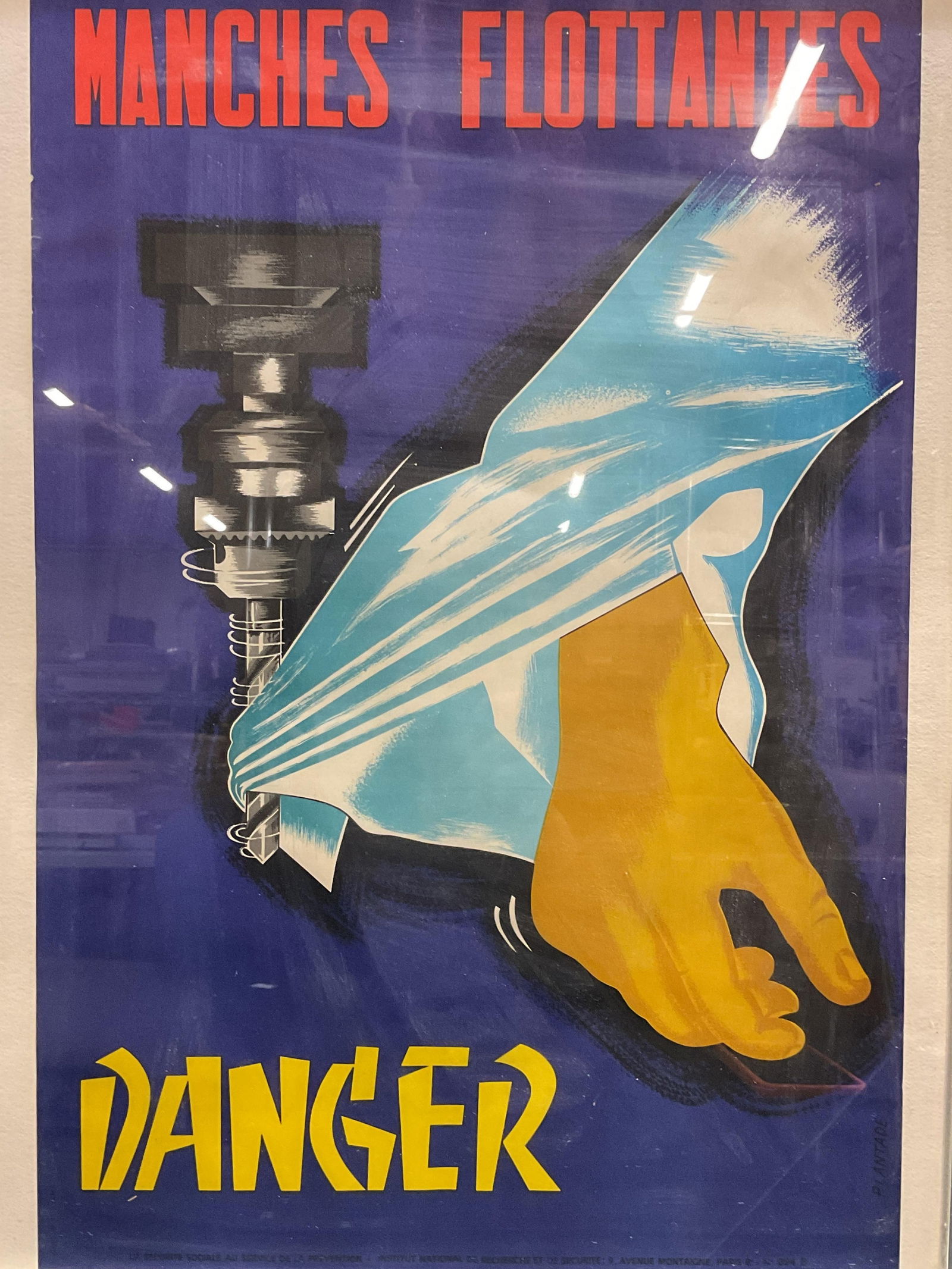 Framed 1970 French Industrial Safety Poster 24in (1 of 6)