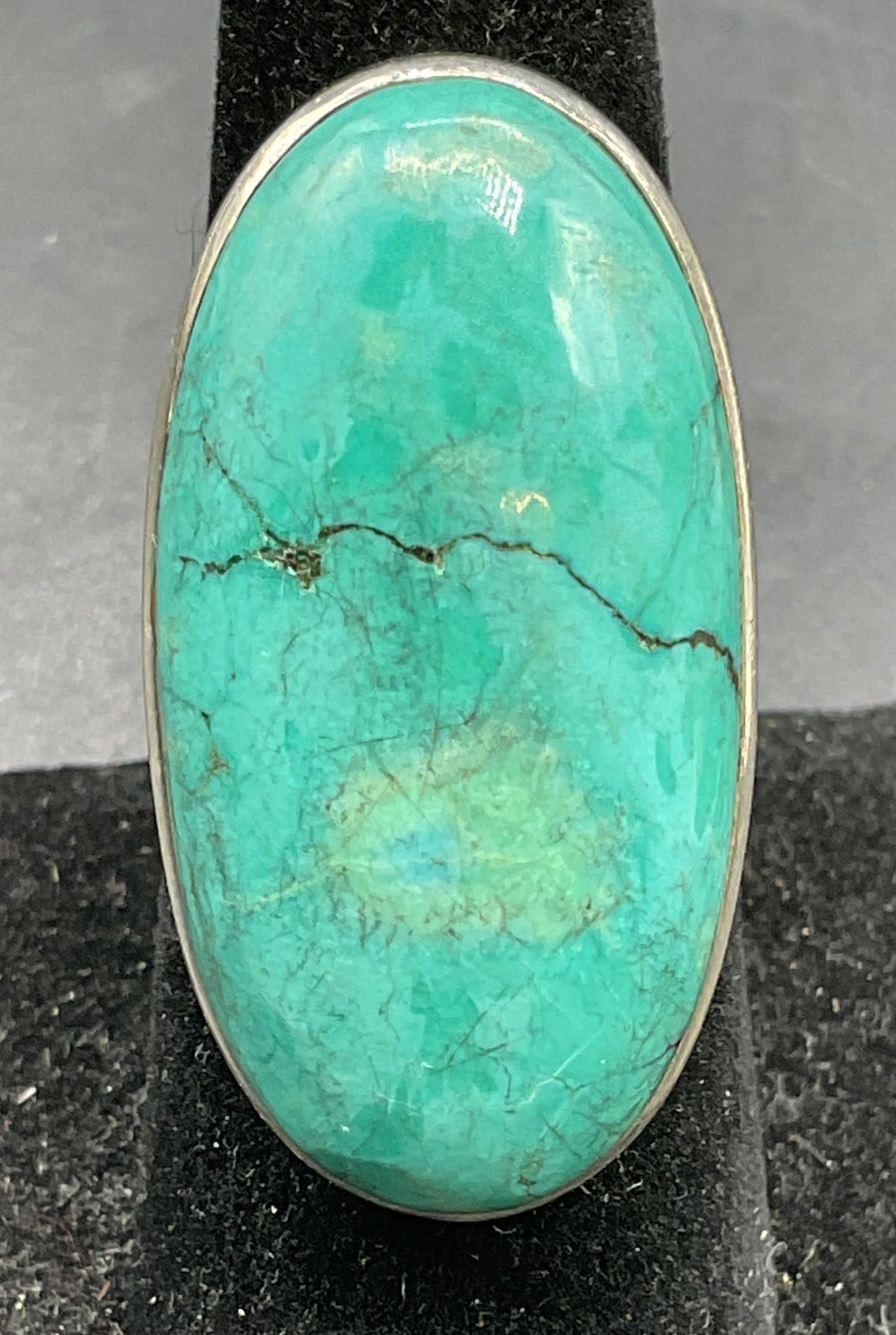 Sterling Silver turquoise Style Cabochon Ring (1 of 6)