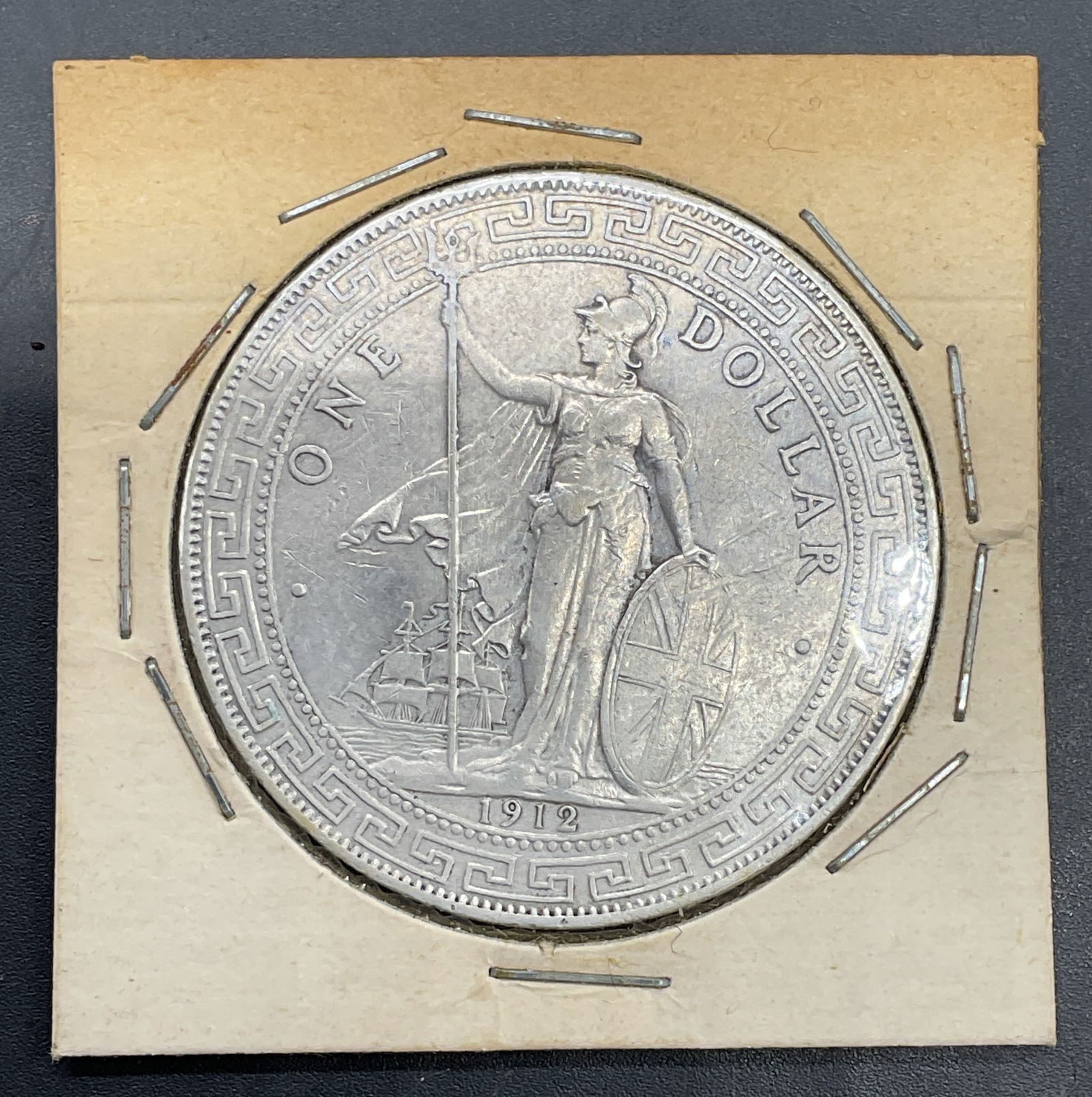 1912 United Kingdom Trade Dollar Coin, 900 Silver (1 of 5)