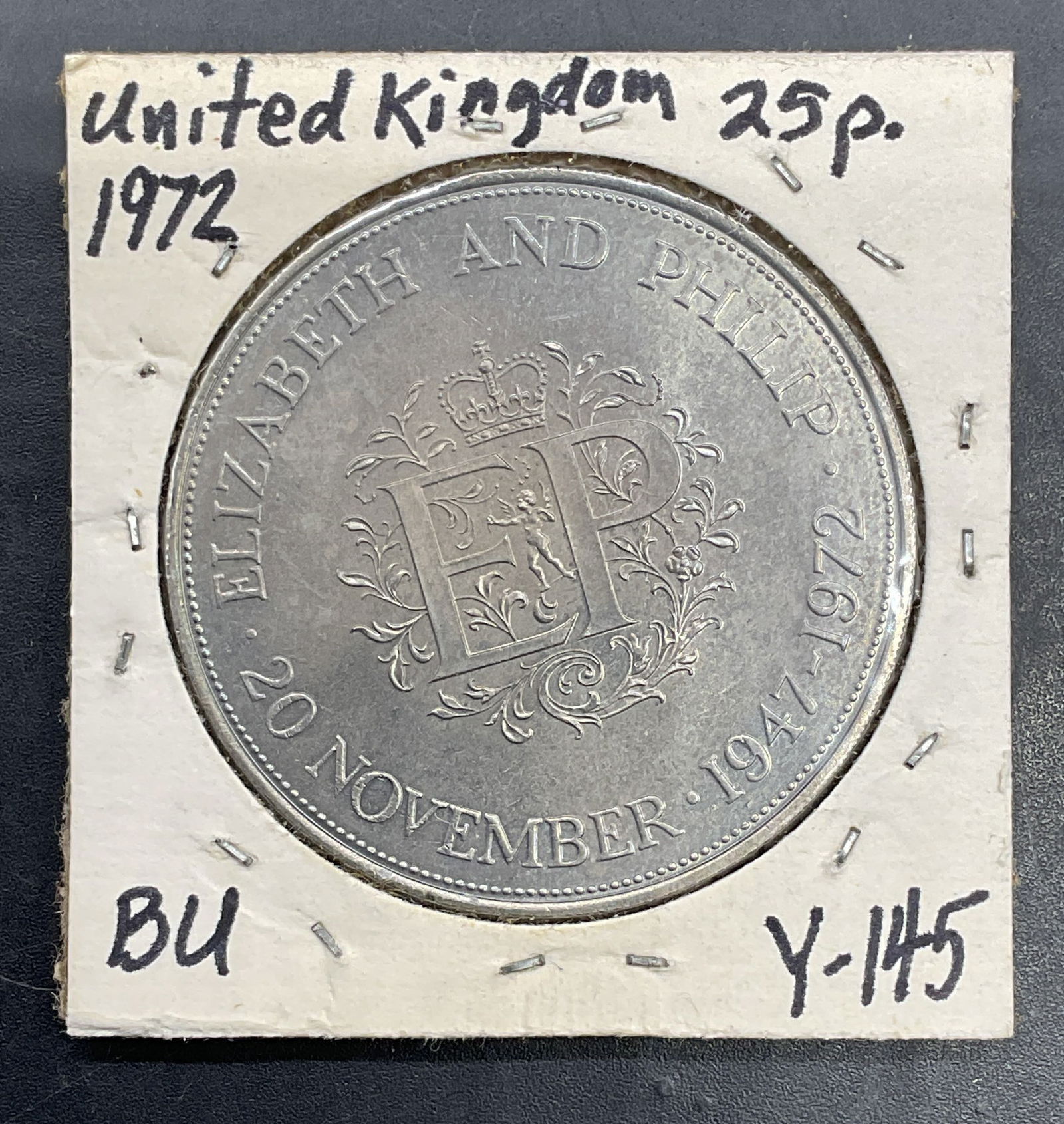 1972 Elizabeth & Philip 25 Pence Coin 900 Silver (1 of 5)