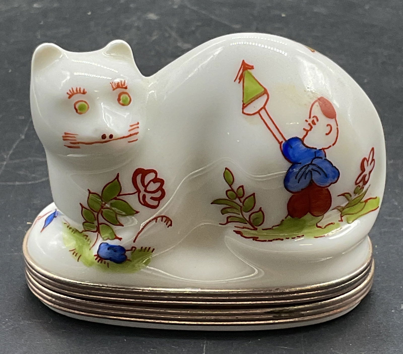 Royal Limoges Porcelain Cat Trinket Box, France (1 of 6)