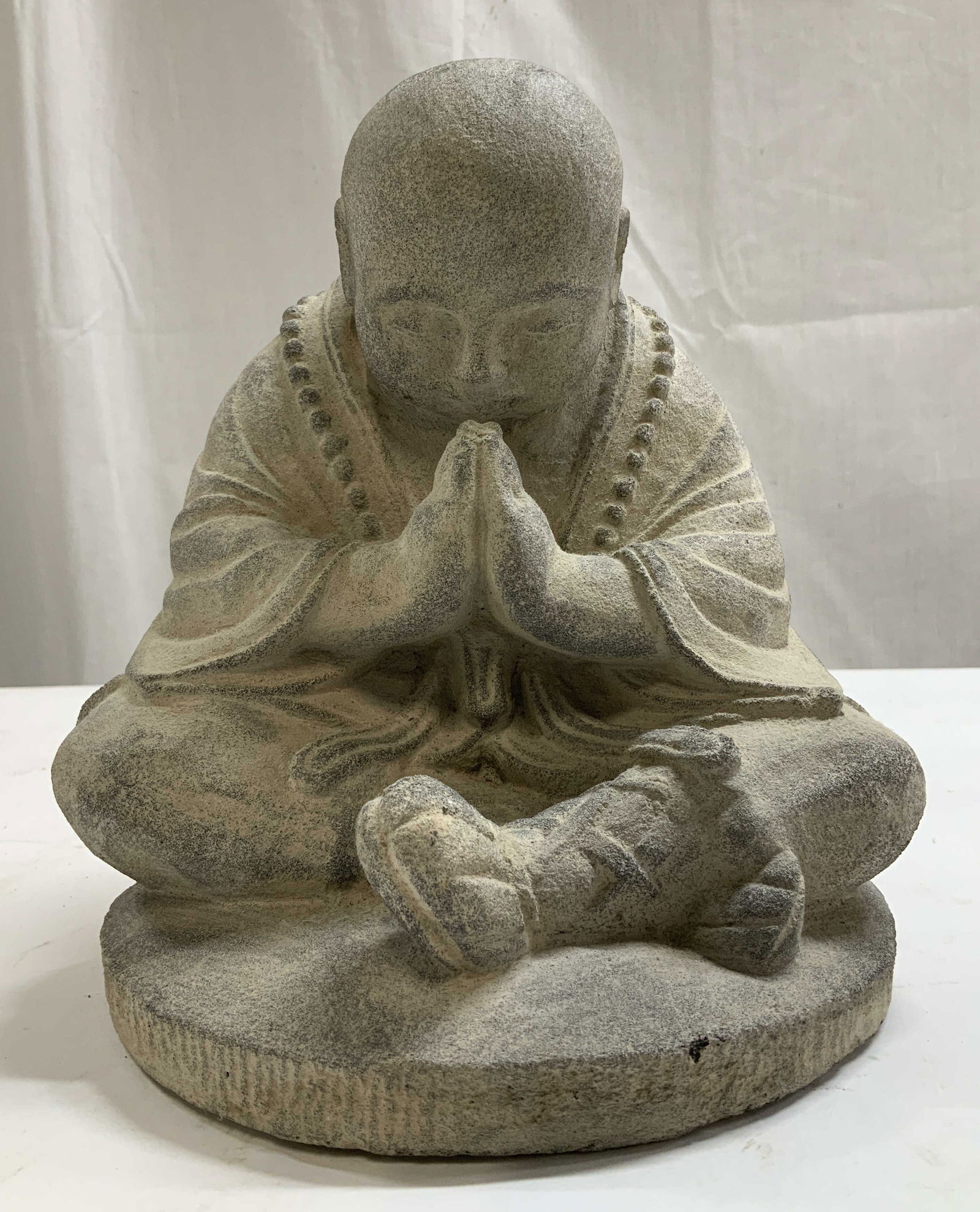 Vntg Seated Praying Monk Statue 8.2in (1 of 6)
