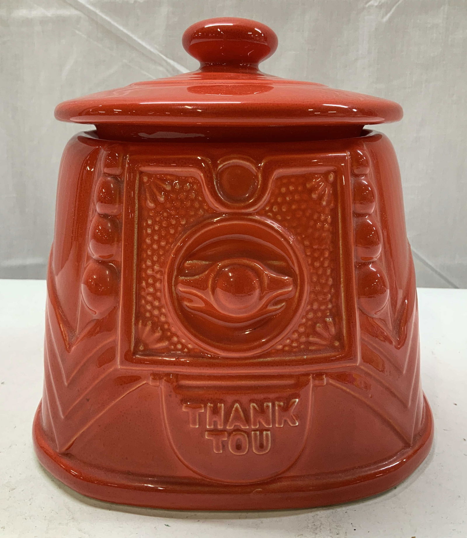 ESSENTIALS Red Glossy Gumball Ceramic Cookie Jar (1 of 7)