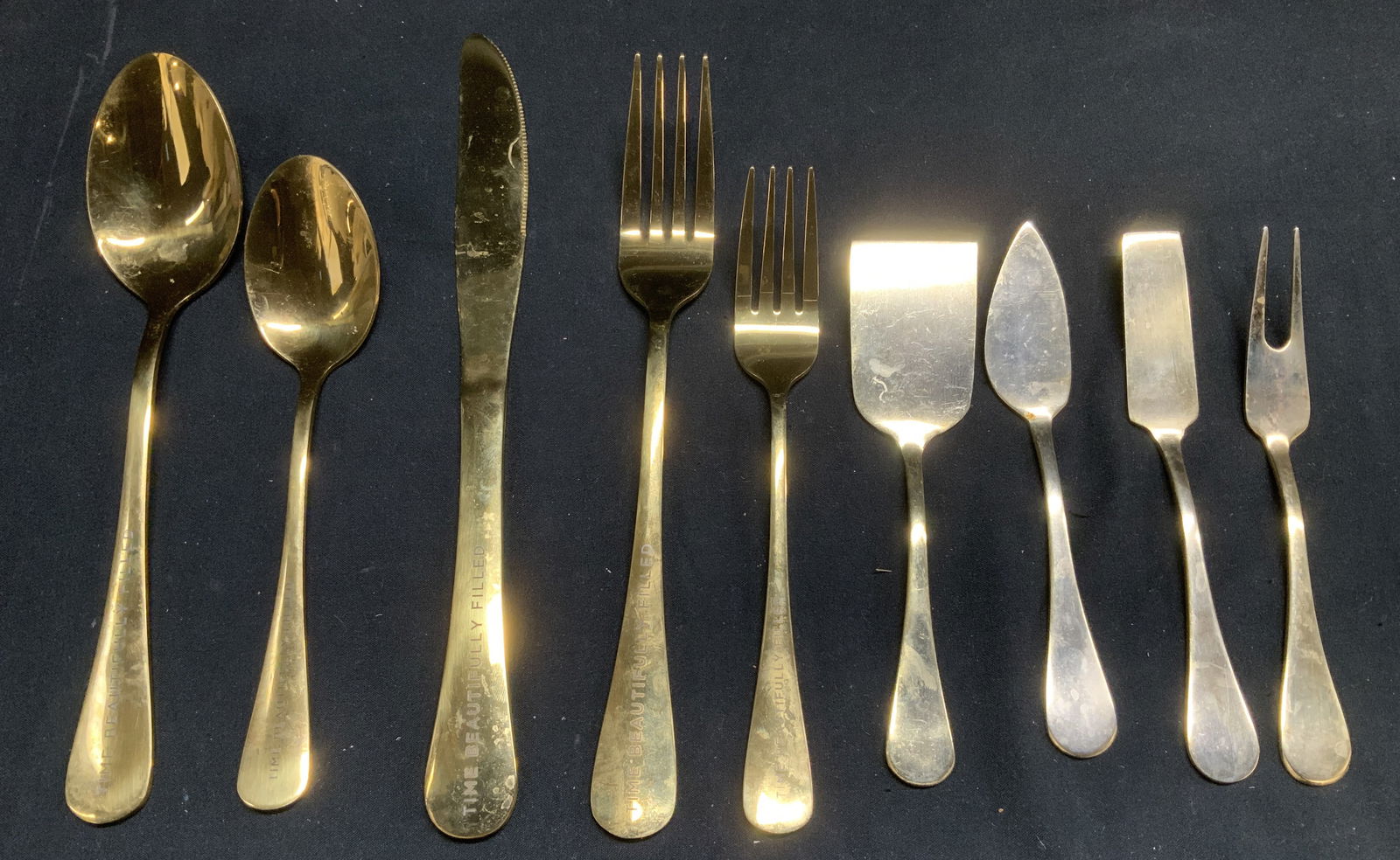 Lot 9 Gold Toned Stainless Flatware Set WEST ELM+ (1 of 6)