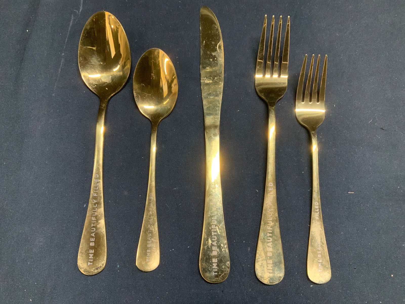 Lot 9 Gold Toned Stainless Flatware Set WEST ELM+ - 2