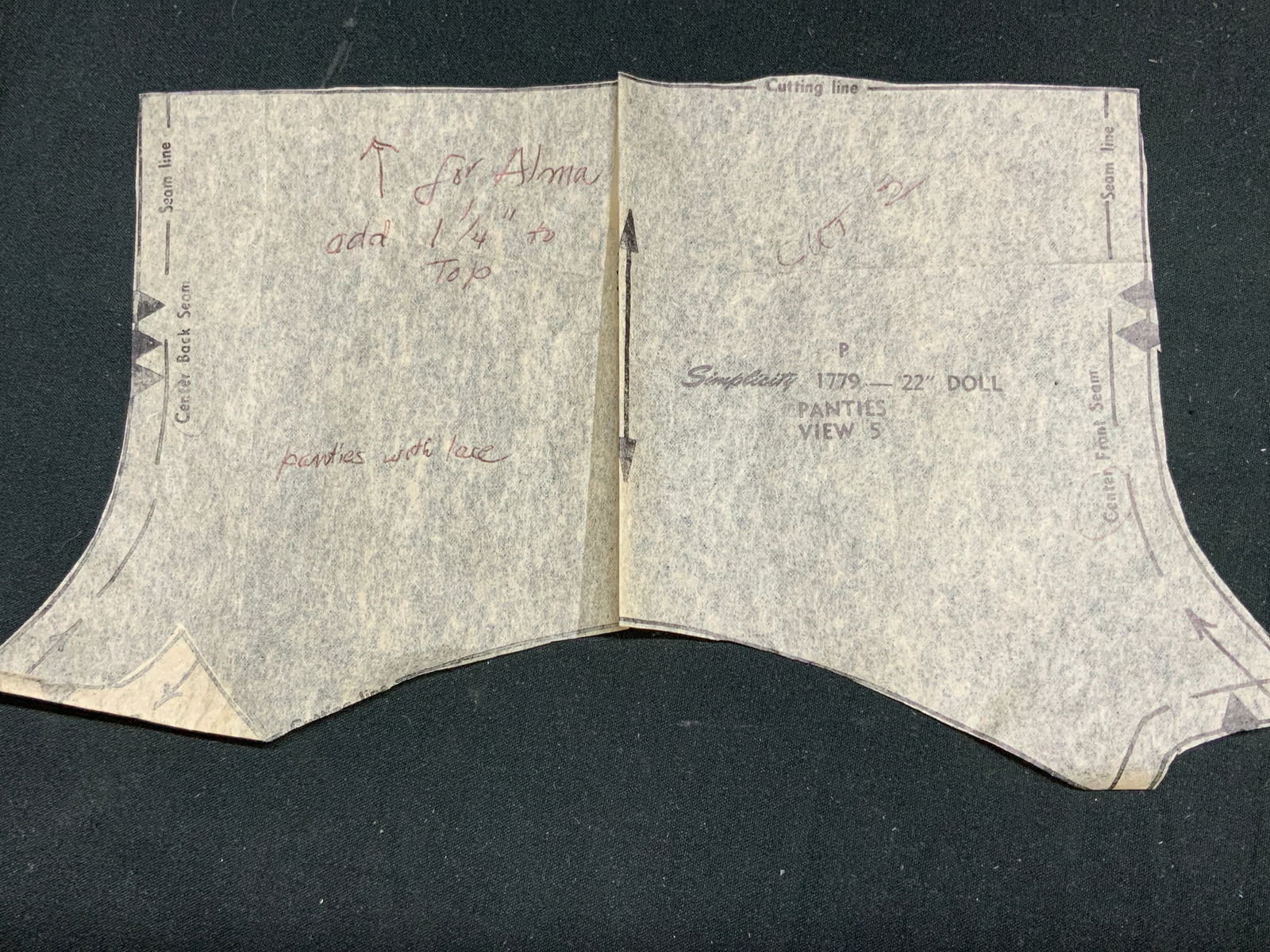 Vtg Simplicity Printed Sewing Pattern 22in - 7