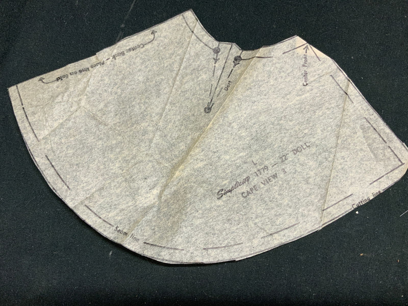 Vtg Simplicity Printed Sewing Pattern 22in - 8