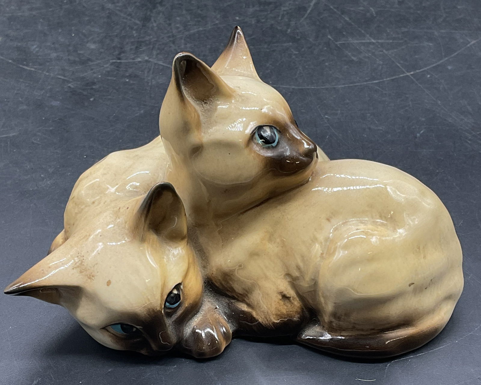 Vtg Beswick Ceramic Double Cat Figurine, England (1 of 6)