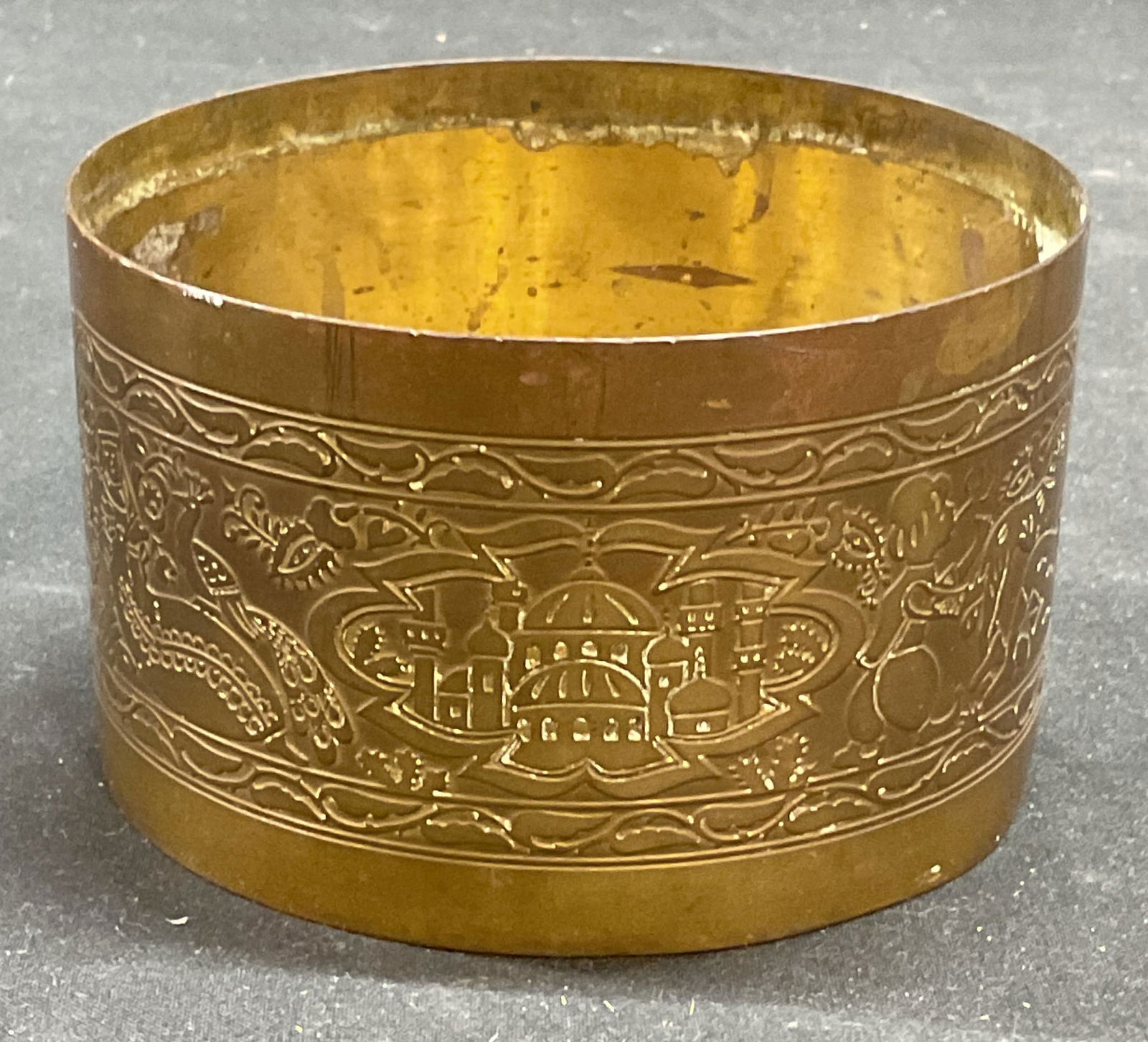 Vintage Embossed Brass Planter Vessel (1 of 6)