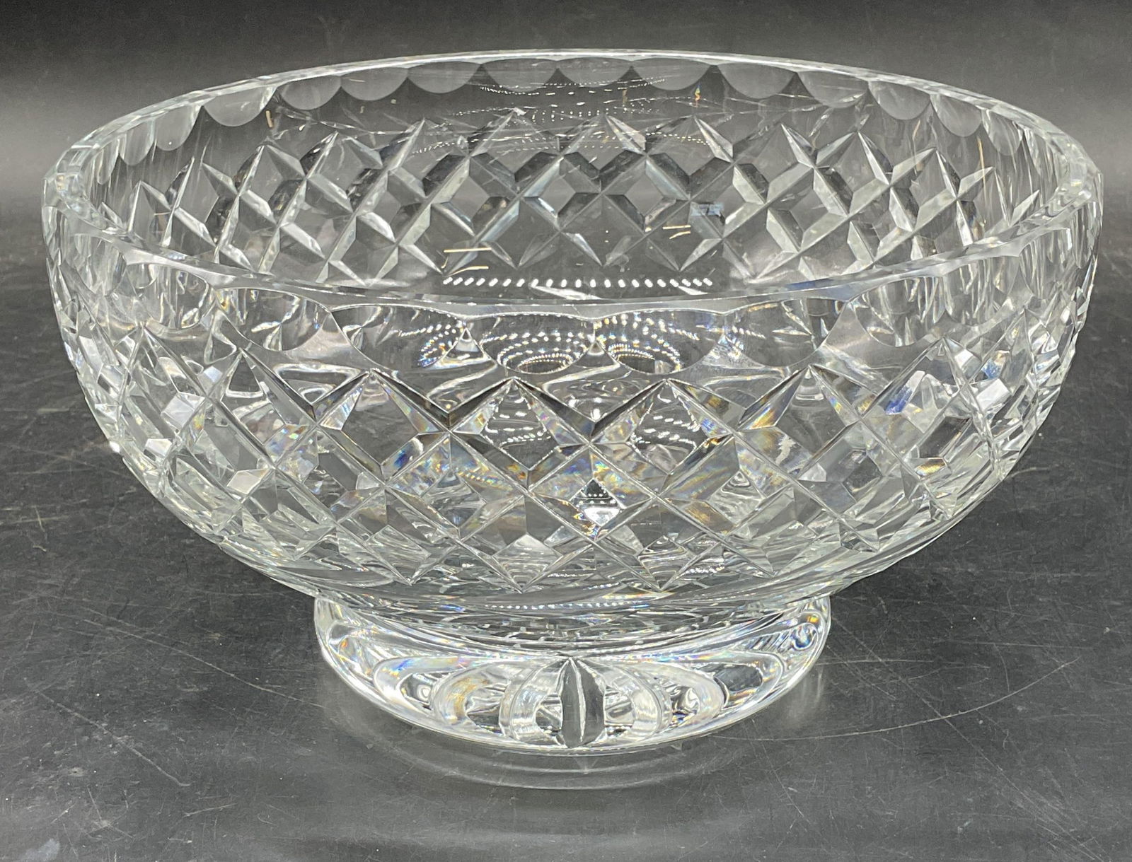 Vintage Cut Crystal Footed Diamond Bowl (1 of 6)