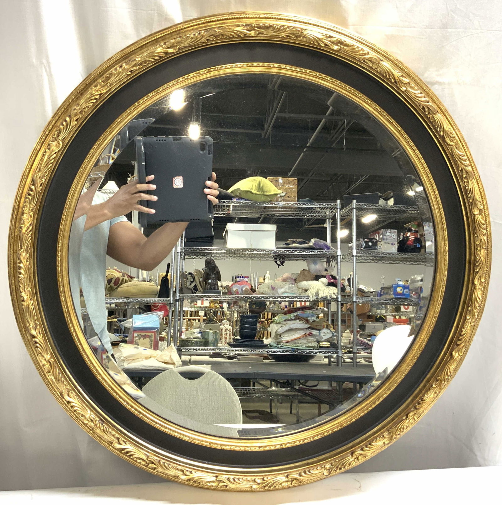 Vtg Victorian Bvld Circular G Wd Frame Wall Mirror (1 of 8)