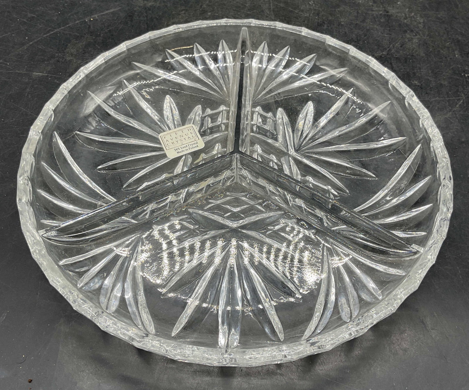 Fifth Avenue Crystal Divided Nut Dish, Poland (1 of 6)