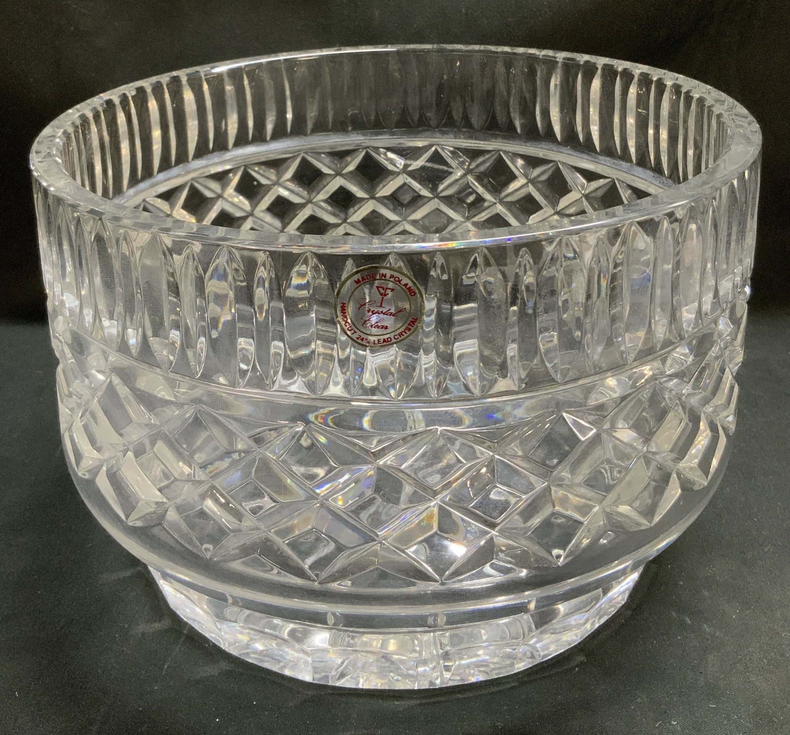 Hand Cut Clear Lead Crystal Bowl POLAND (1 of 6)