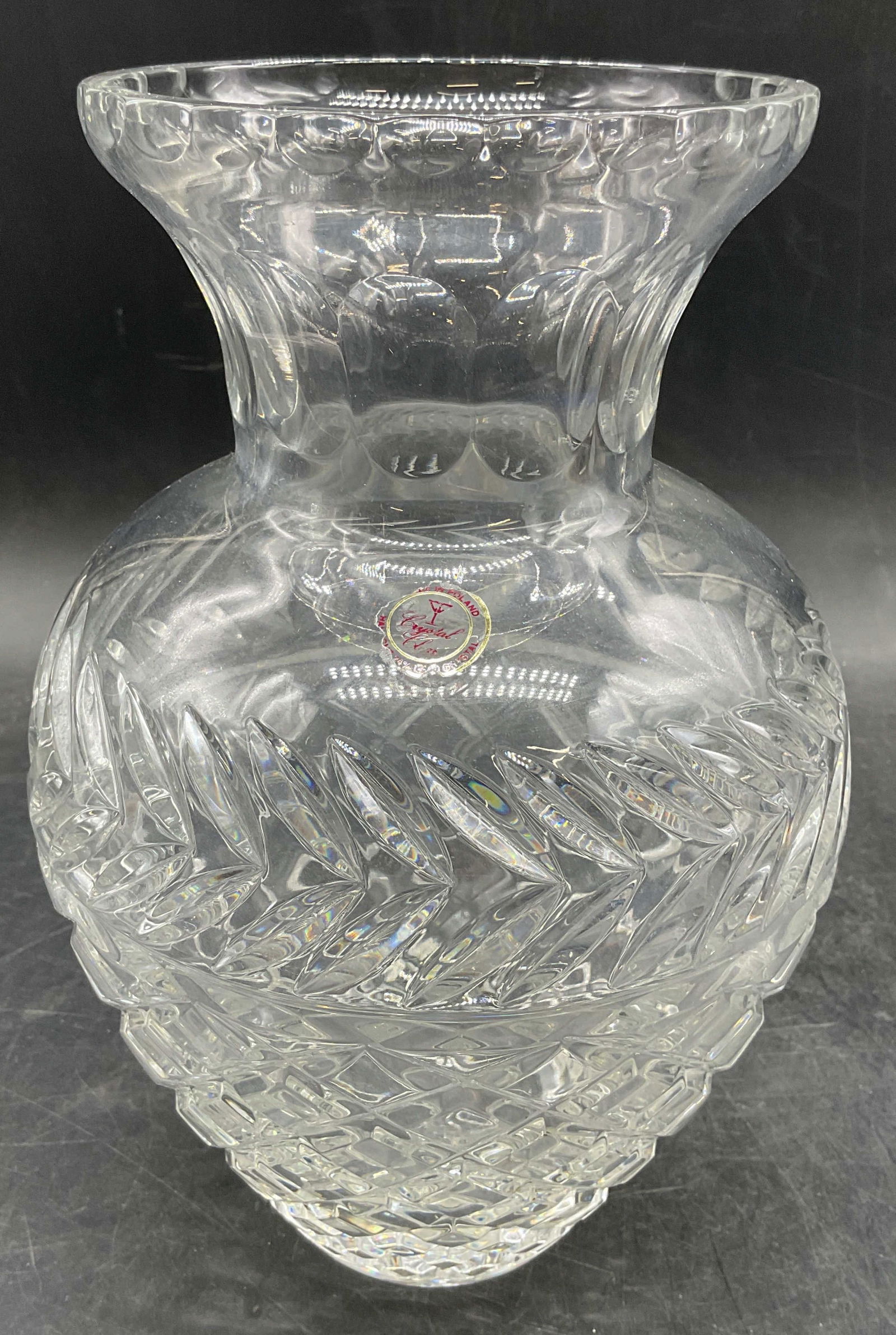 Crystal Clear Cut Crystal Vase, Poland (1 of 6)