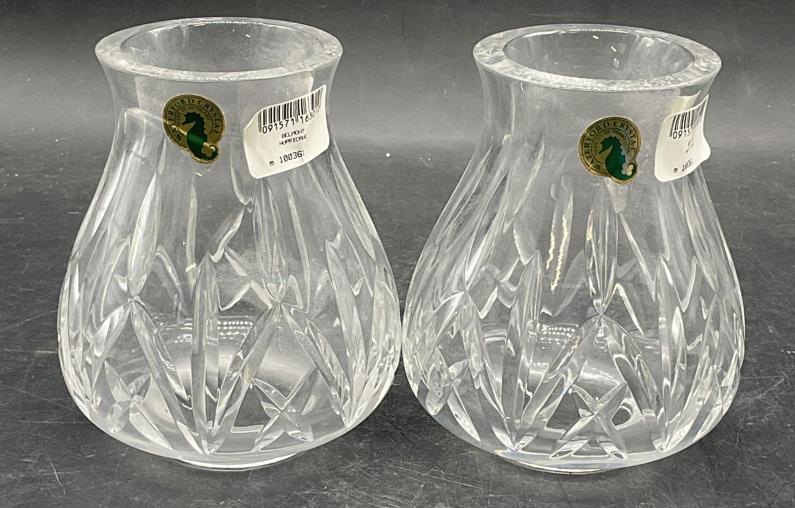 Pair Waterford Cut Crystal Belmont Hurricanes (1 of 6)