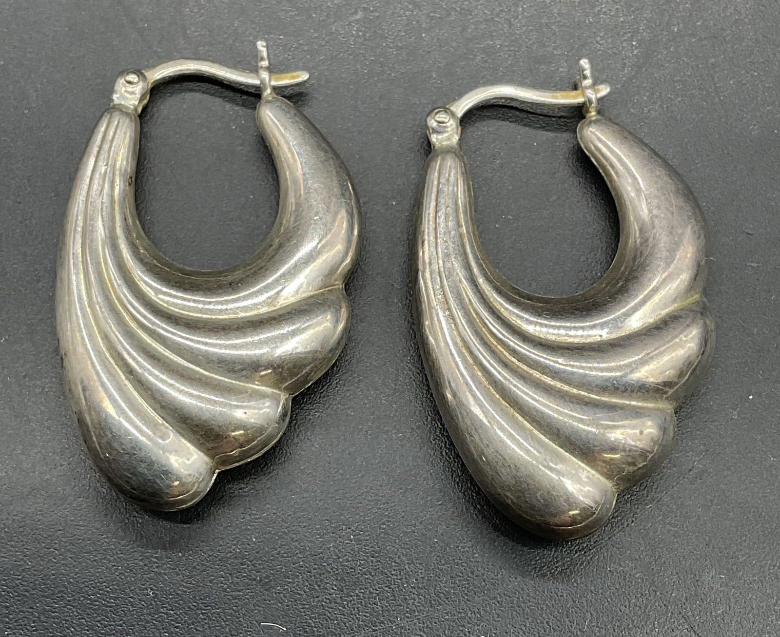 Vintage Sterling Silver Hoop Earrings (1 of 6)