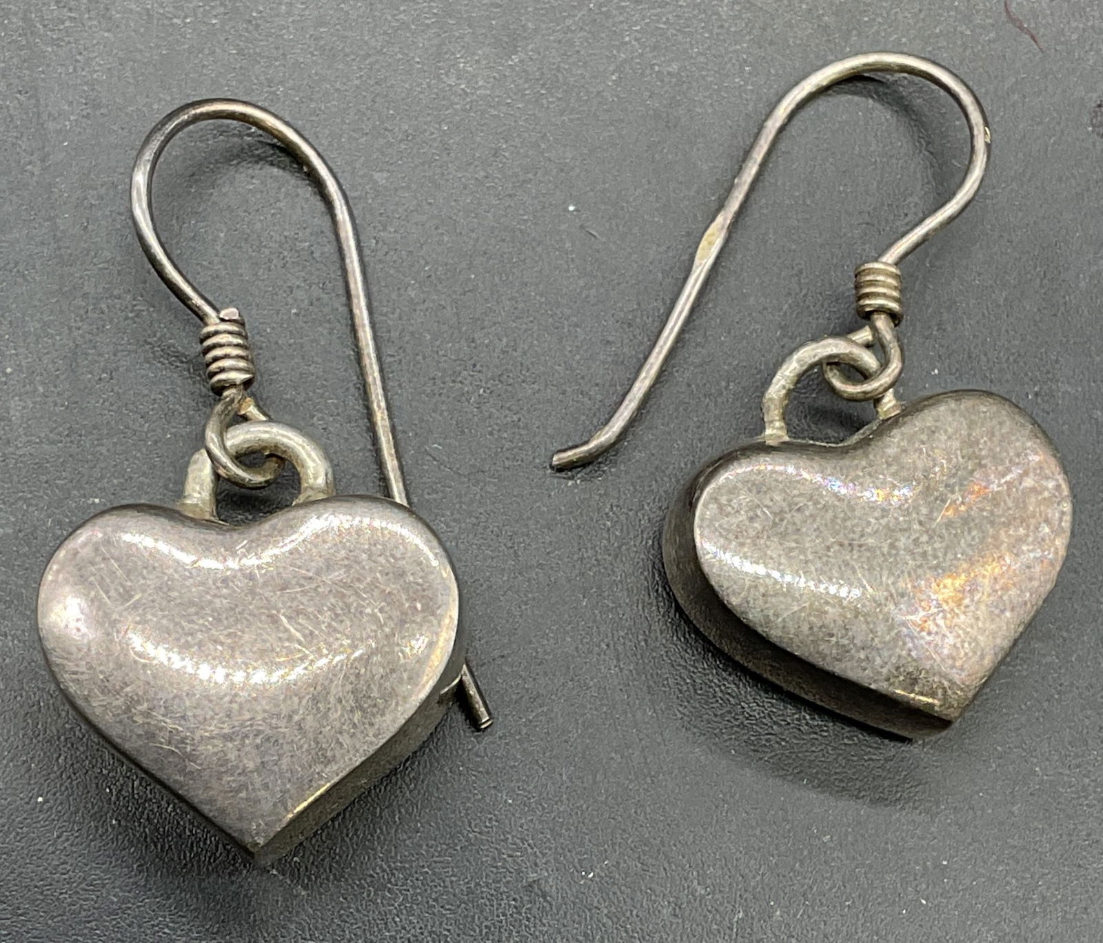 Vintage Sterling Silver Heart Earrings (1 of 6)