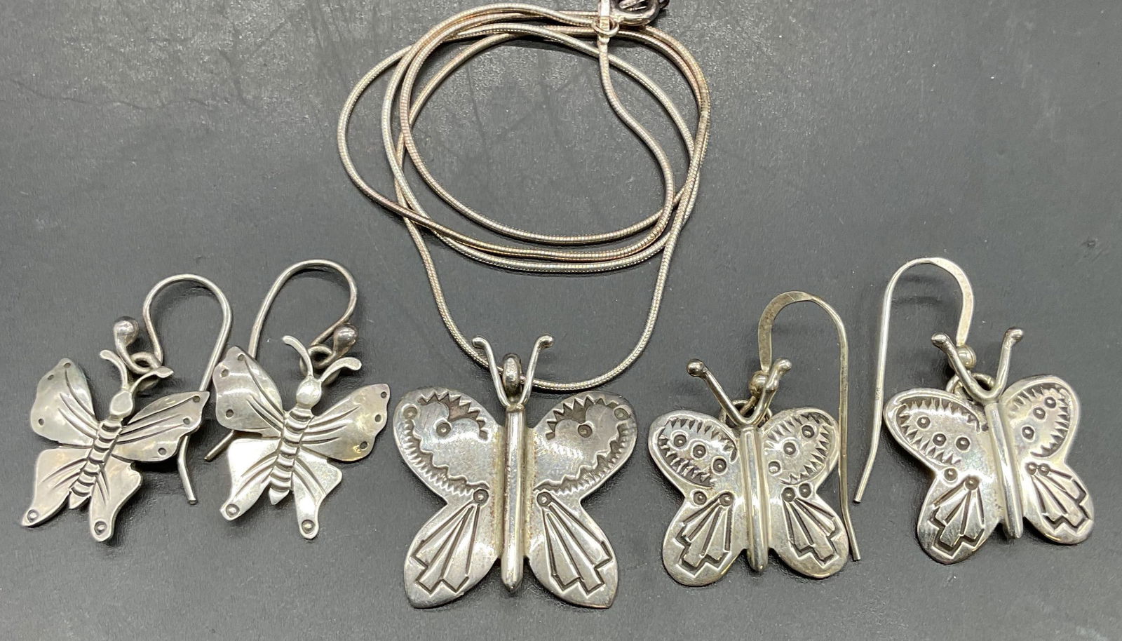 4 ALV Sterling Silver Butterfly Necklace, Earrings (1 of 10)
