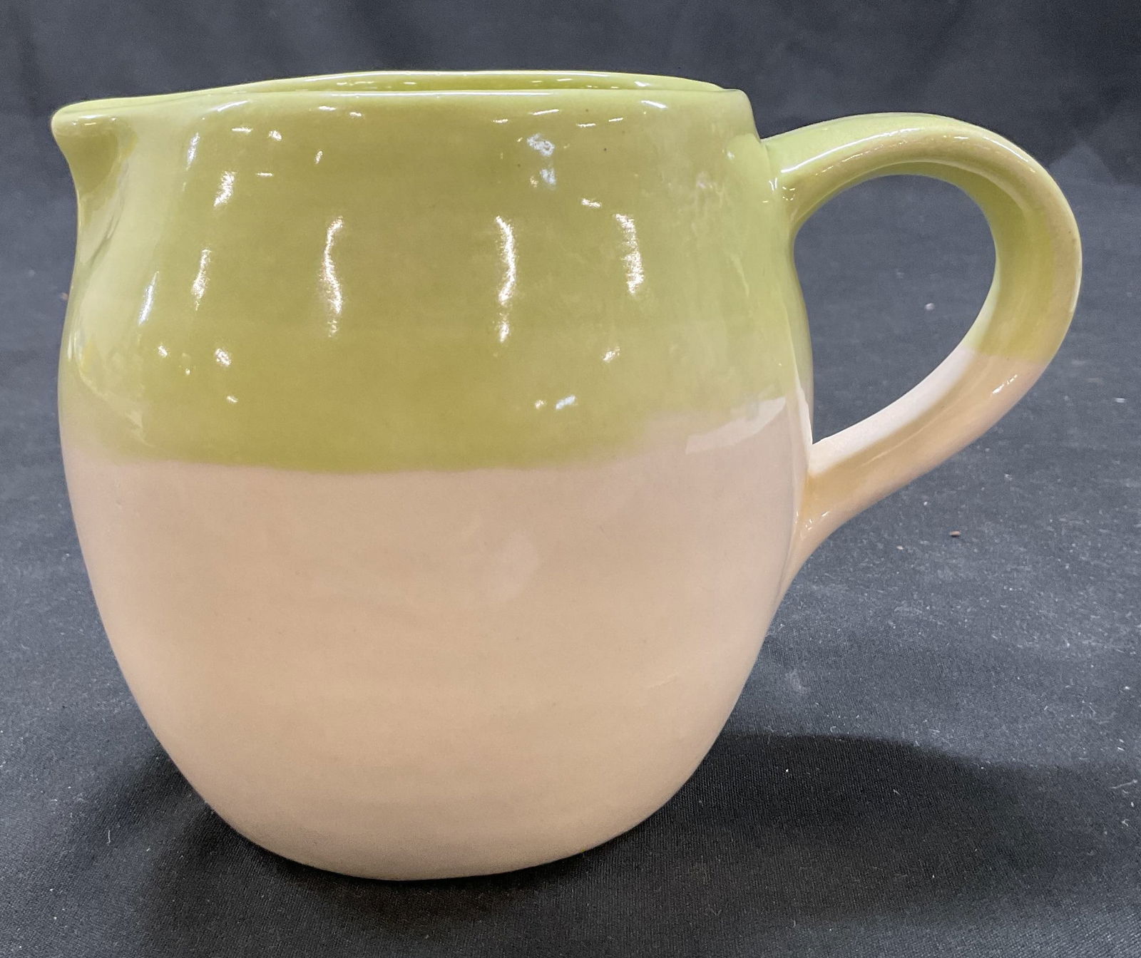 Vintage Hand Painted Two Toned Ceramic Pitcher (1 of 8)