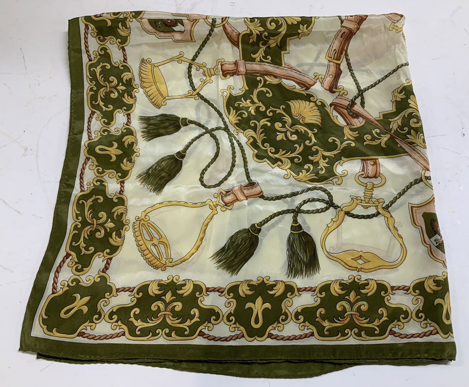 Hand Printed Equestrian Silk Scarf JAPAN (1 of 7)