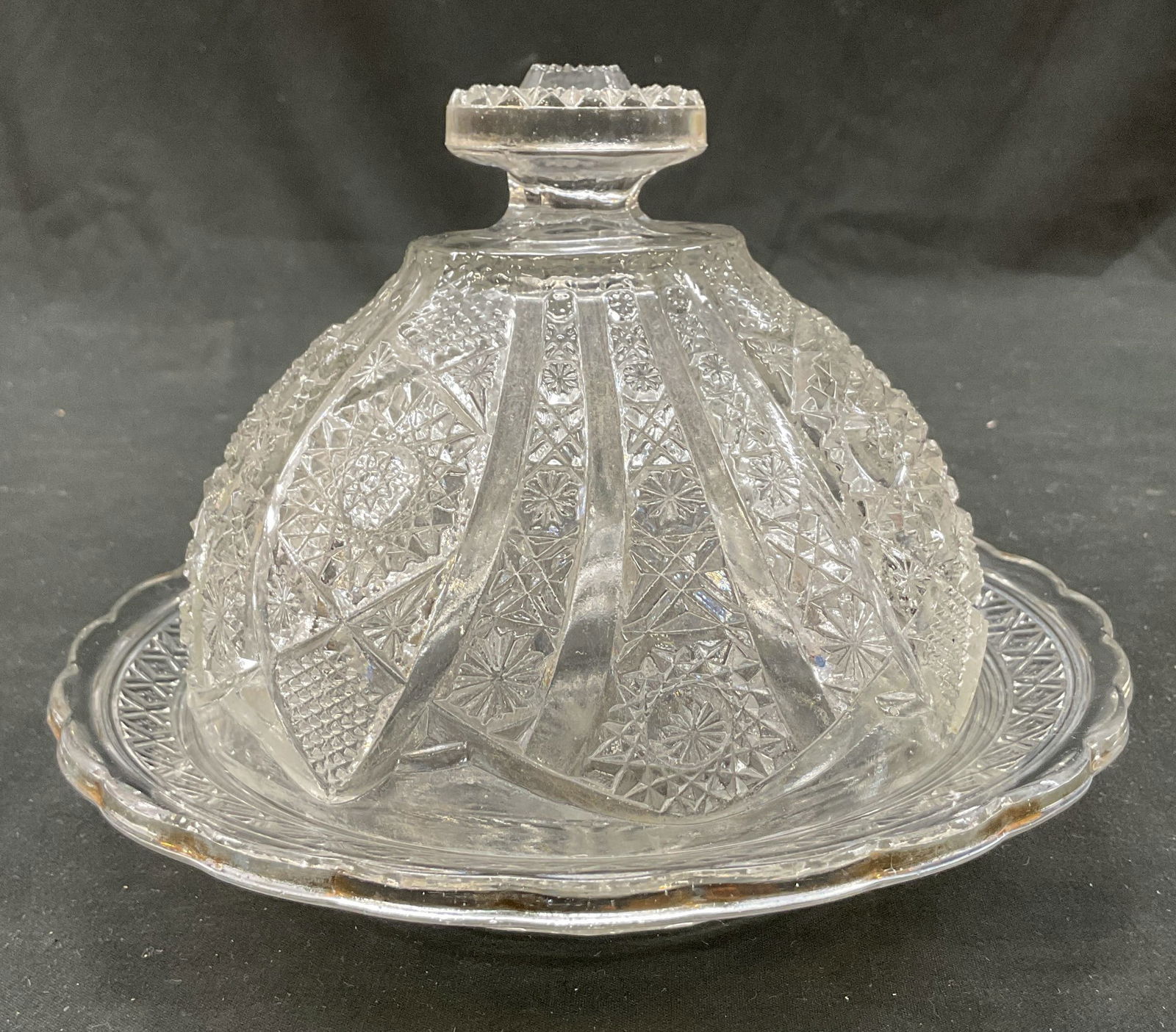 Vintage Cut Glass Fitted Dish W Lid (1 of 13)