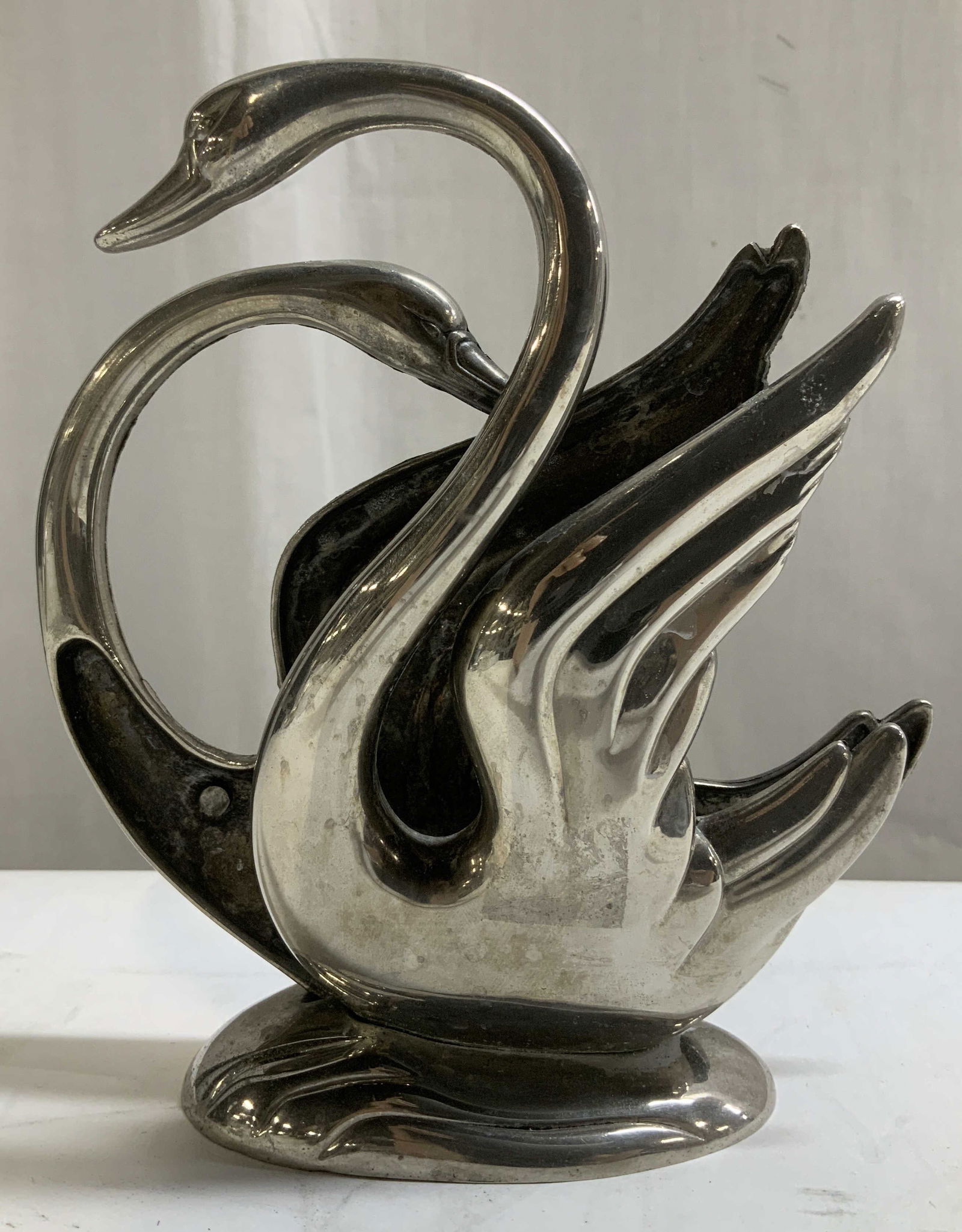 Vtg Silver Plated Double Swan Napkin Holder (1 of 6)