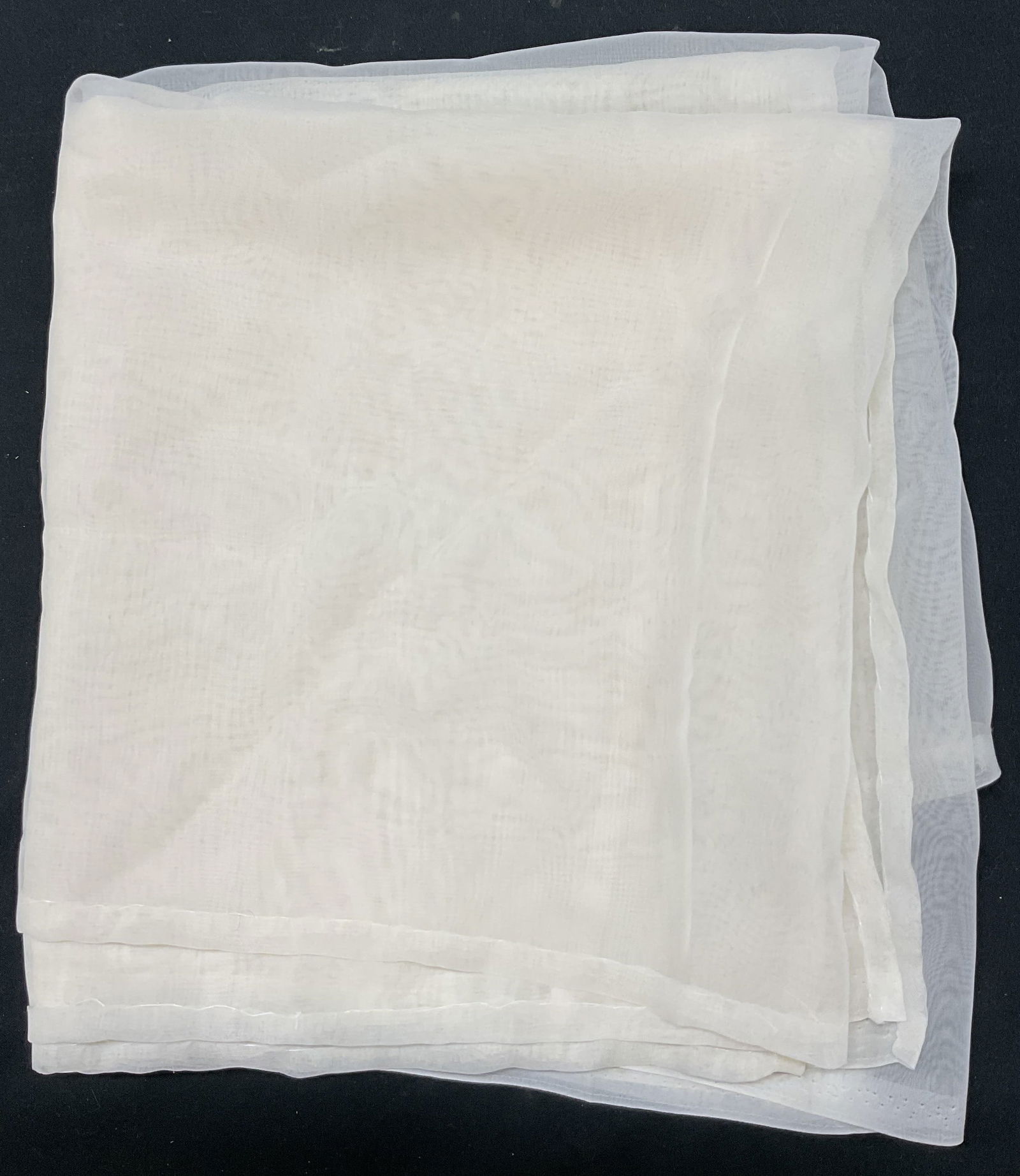 Vintage White Sheer Silk Scarf (1 of 7)