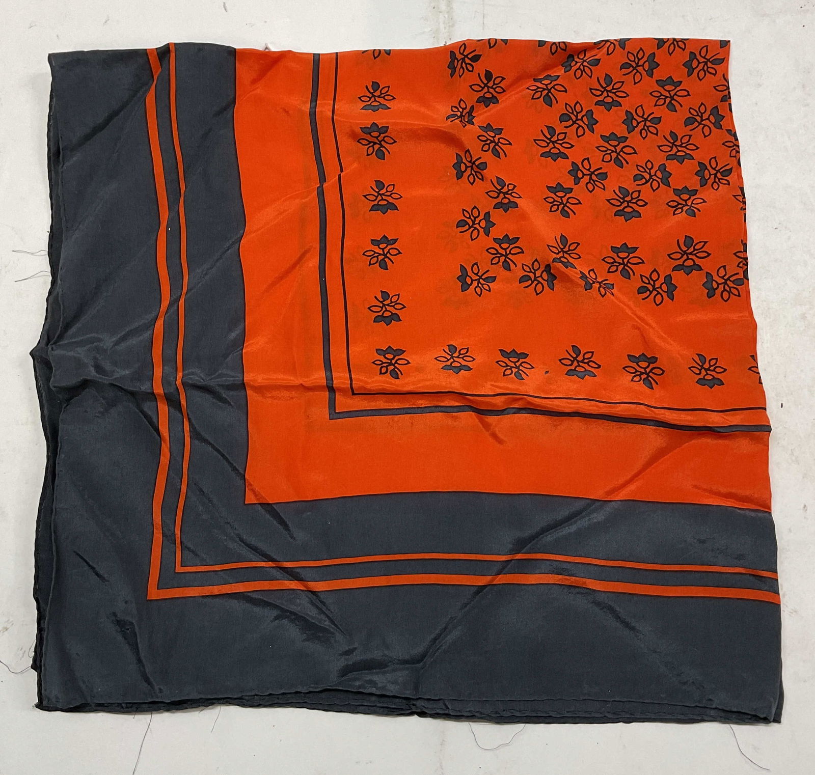 Vintage Black & Red Silk Scarf (1 of 9)