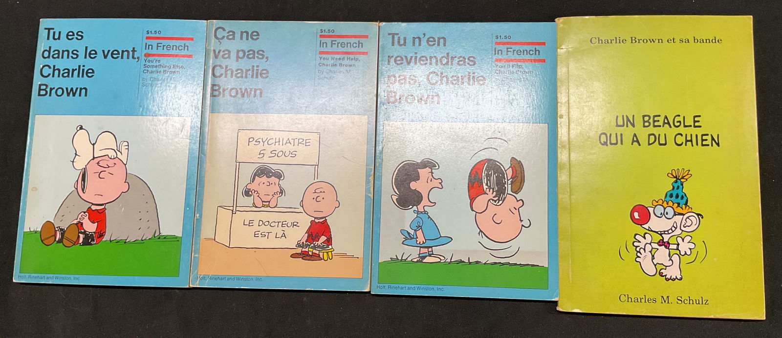 Lot 4 French Charlie Brown Books Schulz 1970s-80s (1 of 10)