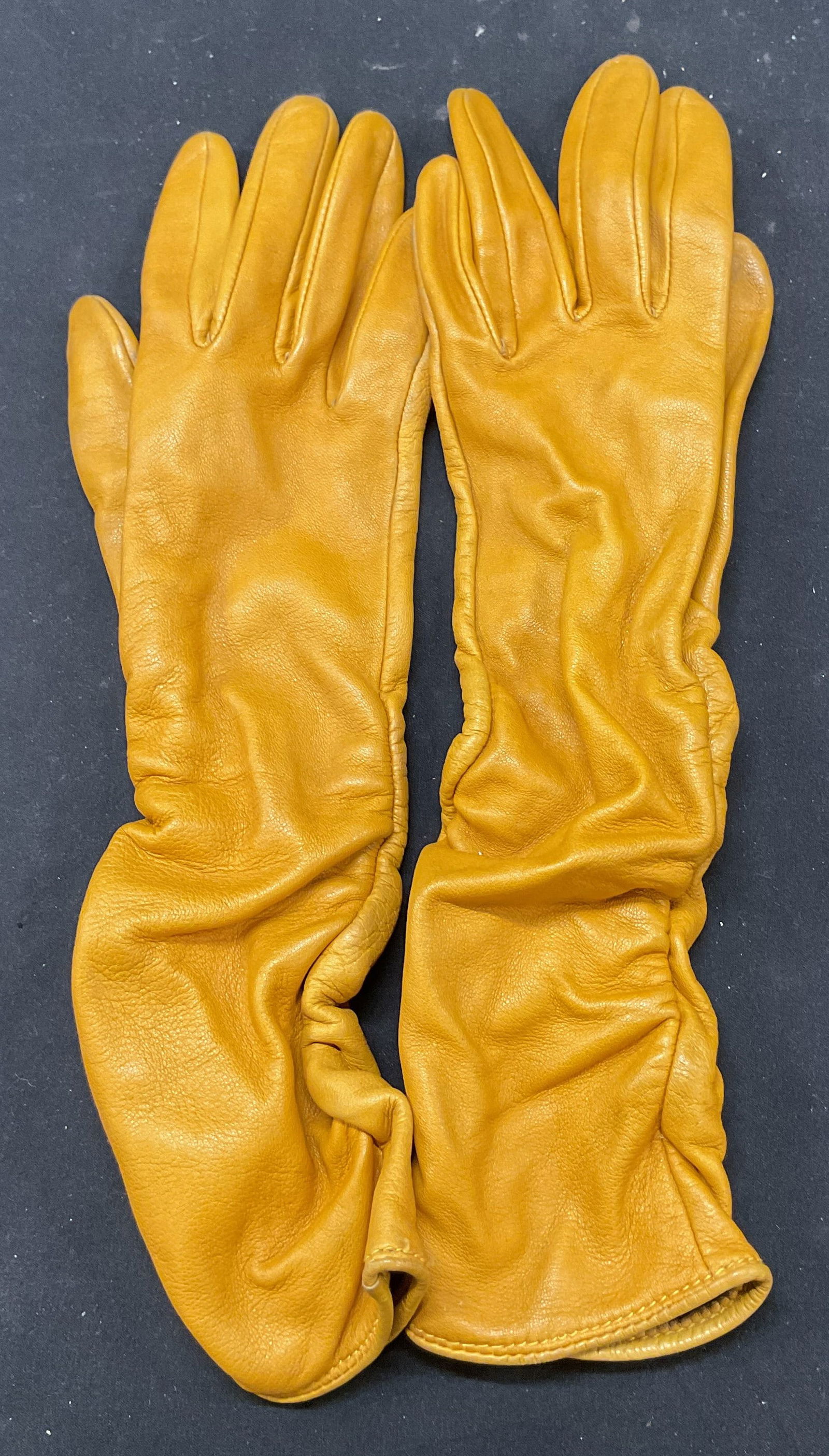 Vintage Yellow Leather Gloves (1 of 8)