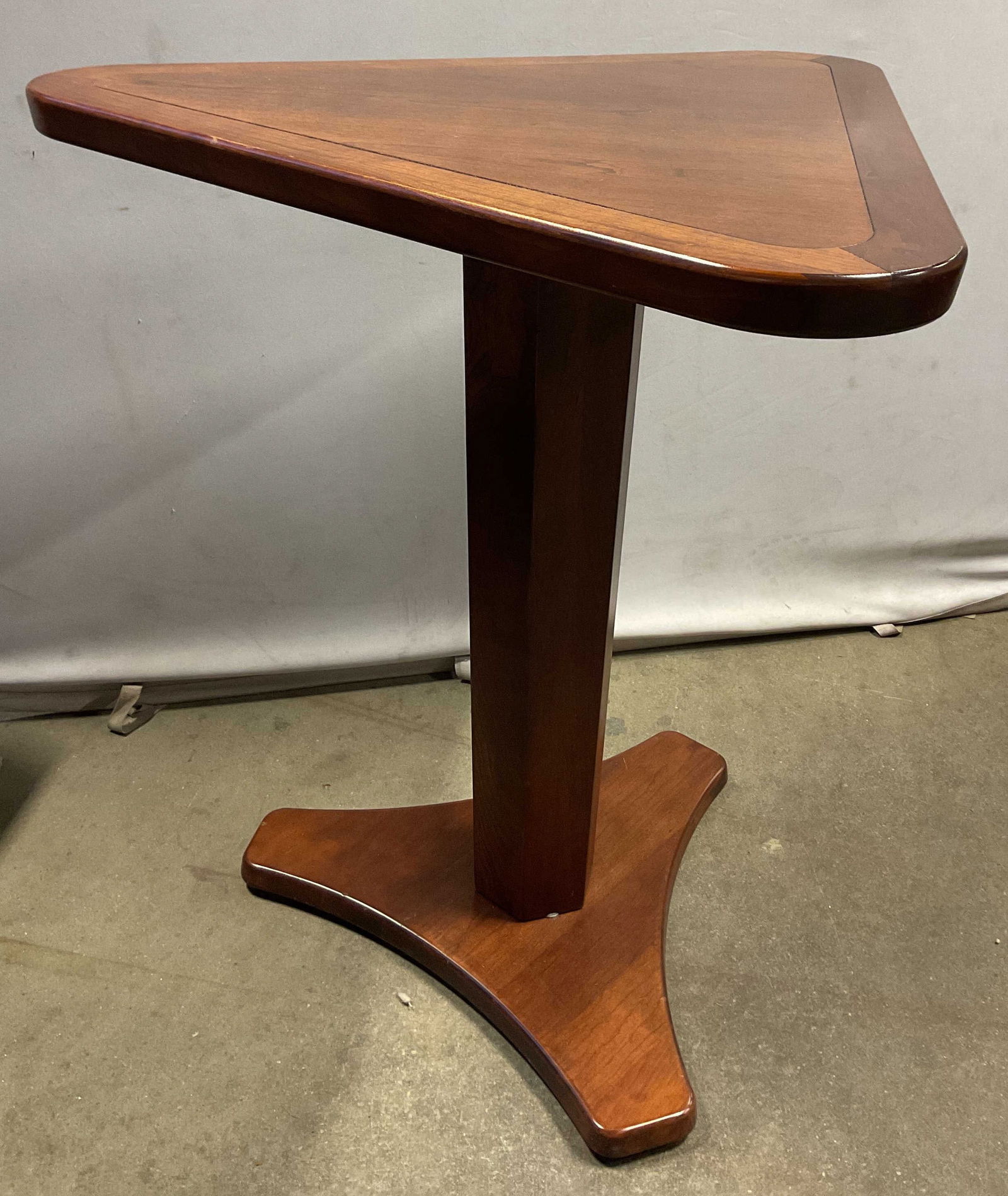 Two Toned Wood Triangular Bar Table - 2