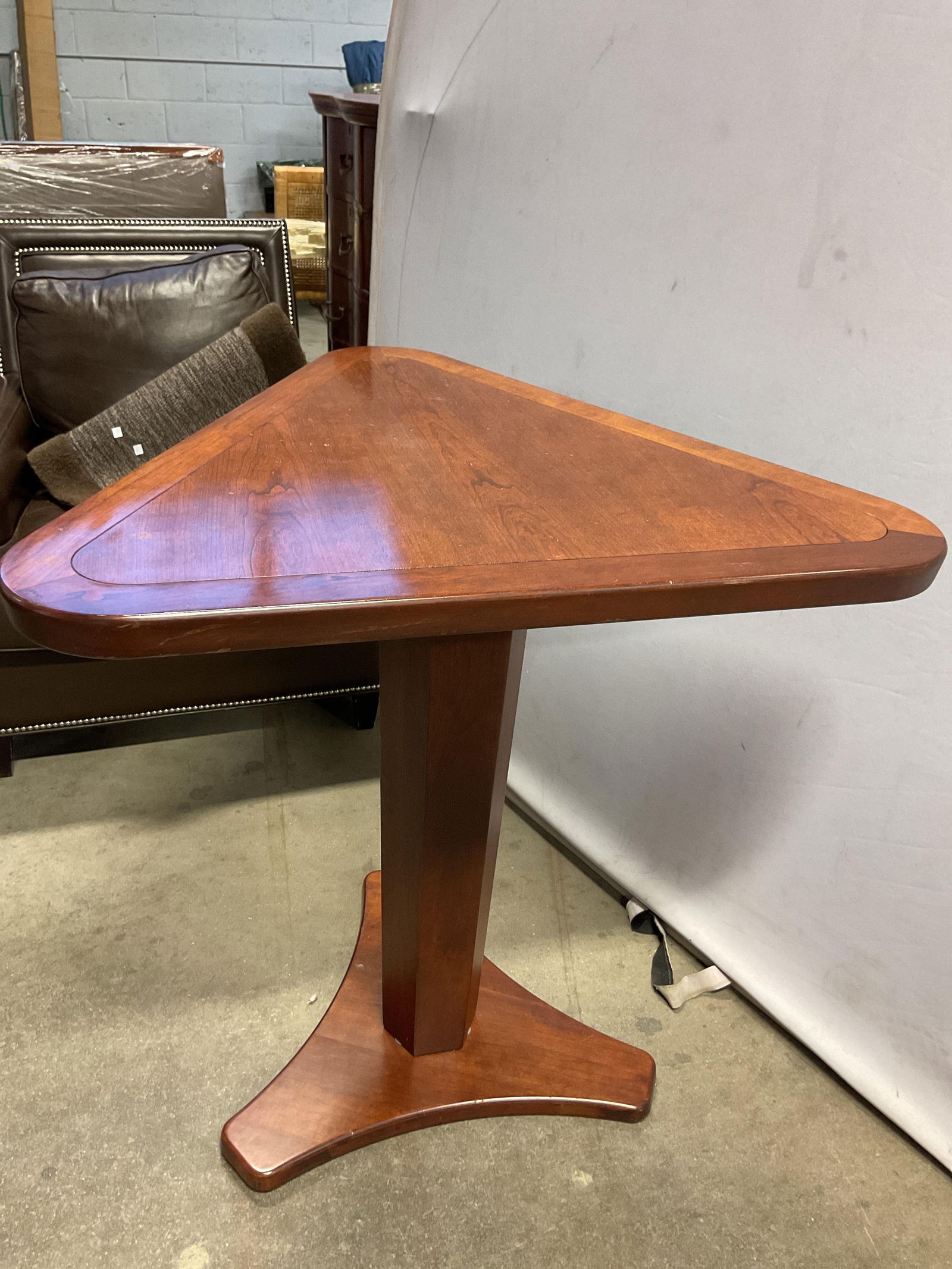 Two Toned Wood Triangular Bar Table - 4