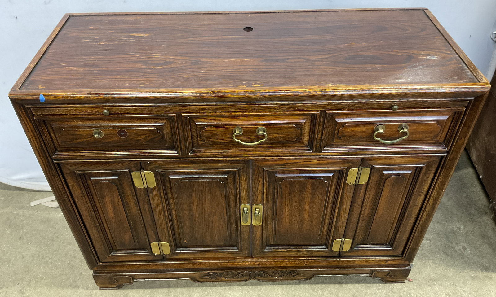 Vintage Wooden Server W Brass Accents (1 of 10)