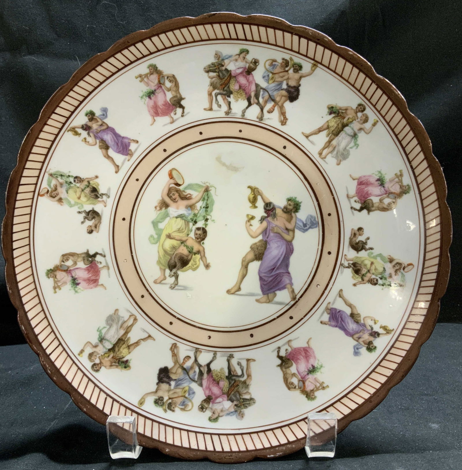 Vtg Ainen Hand Painted Neo Classical Figs Plate (1 of 7)