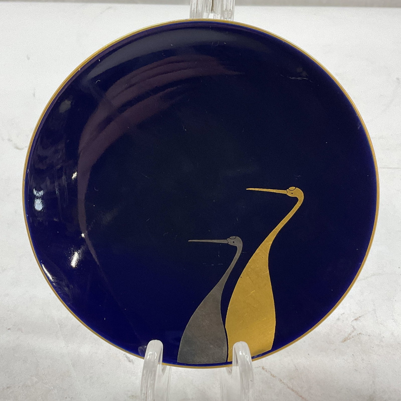 Fukagawa Porcelain Cobalt Blue Trinket Dish Japan (1 of 7)