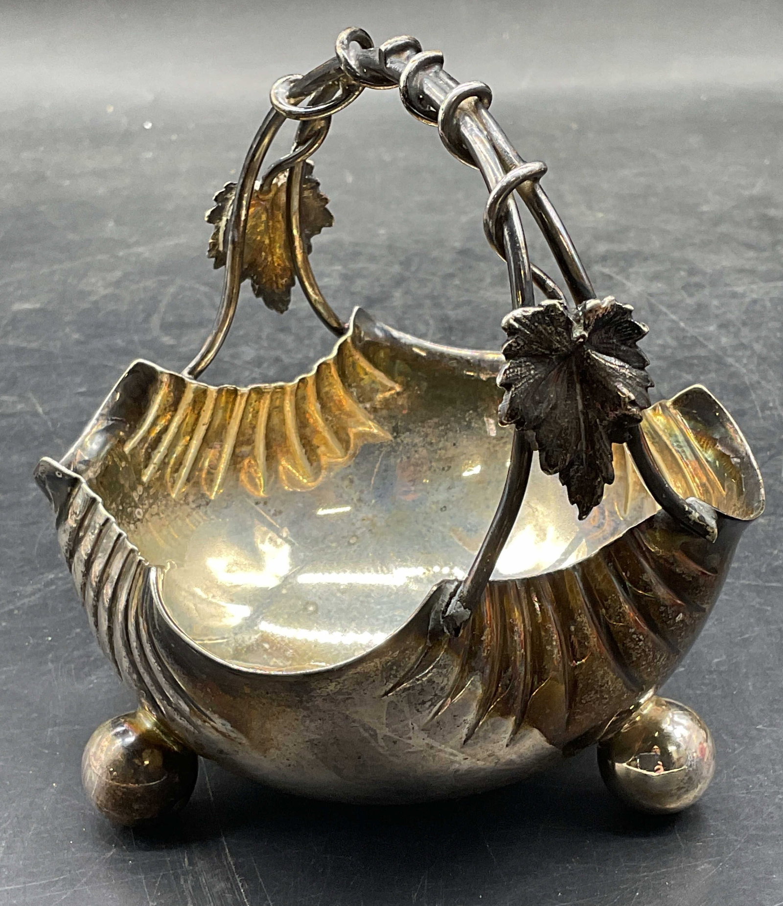 Signed MH Silver Plated Footed Grape Basket (1 of 6)