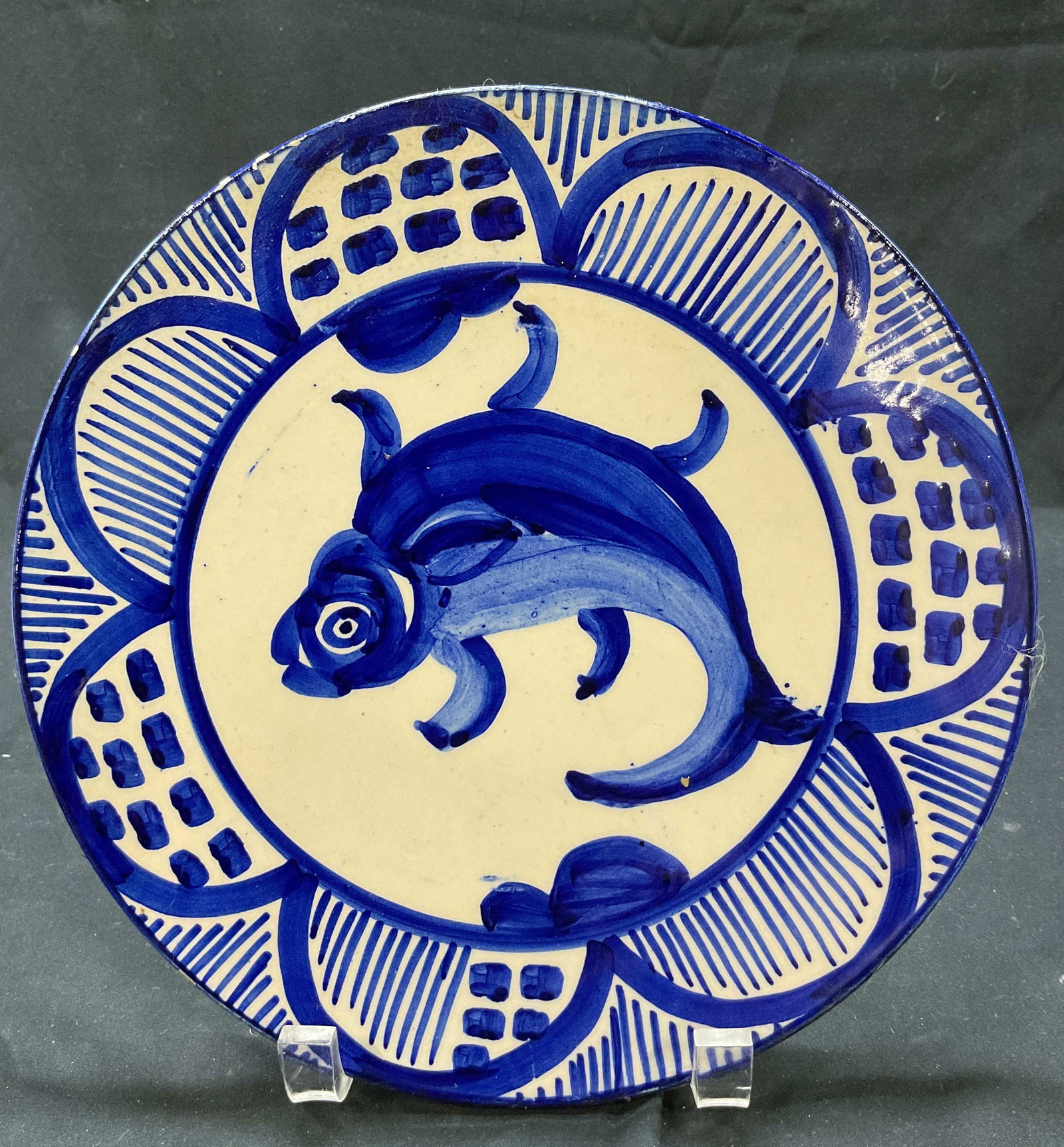 Vintage Ceramic Hand Painted Fish Deco Plate Spain (1 of 8)
