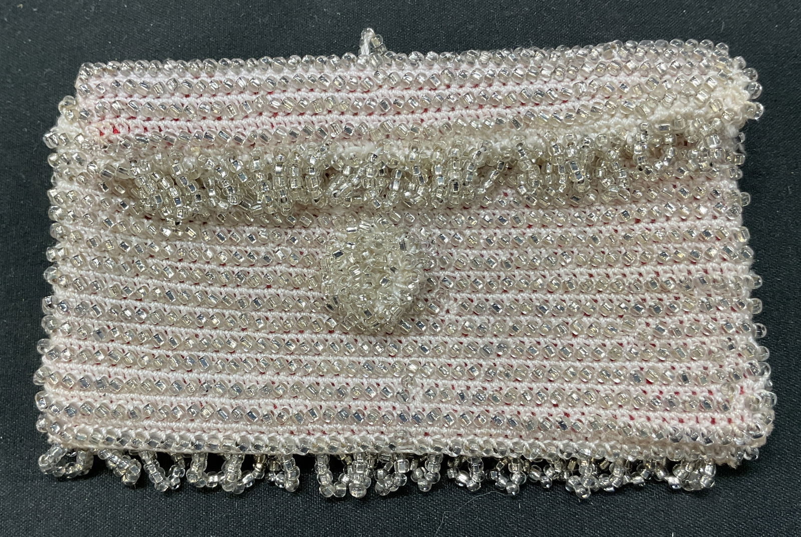 Vintage Fringed Beaded Clutch Purse (1 of 9)