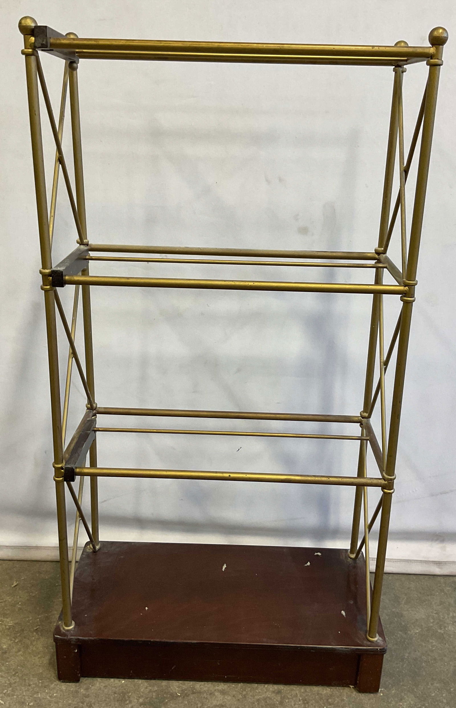 The Bombay Company Brass & Wooden Shoe Rack (1 of 8)