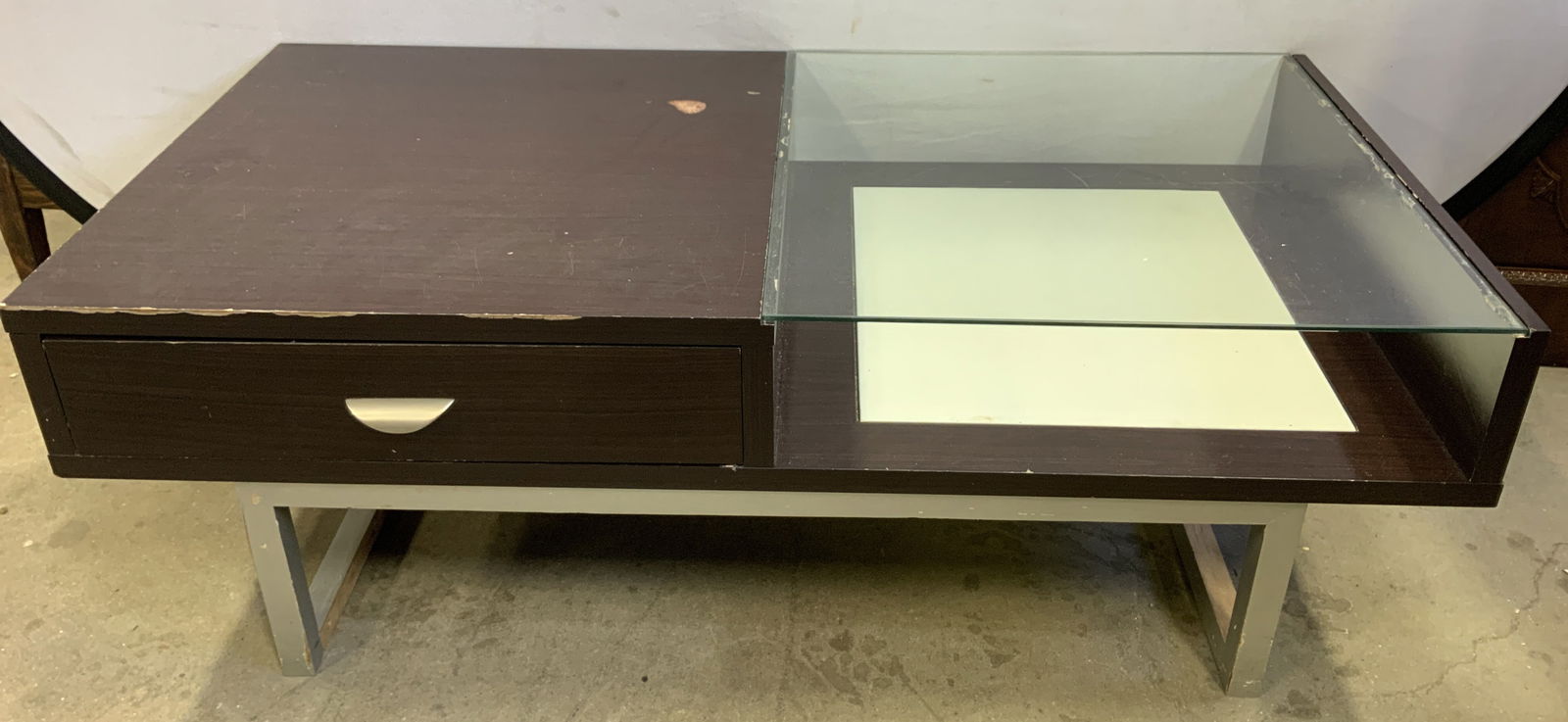 Modern Wooden & Glass Coffee Table (1 of 6)