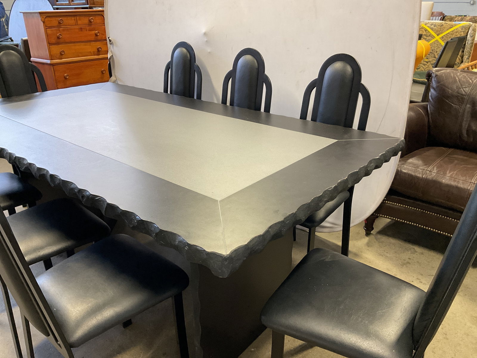 Vintage Black Dining Table & Chairs - 3